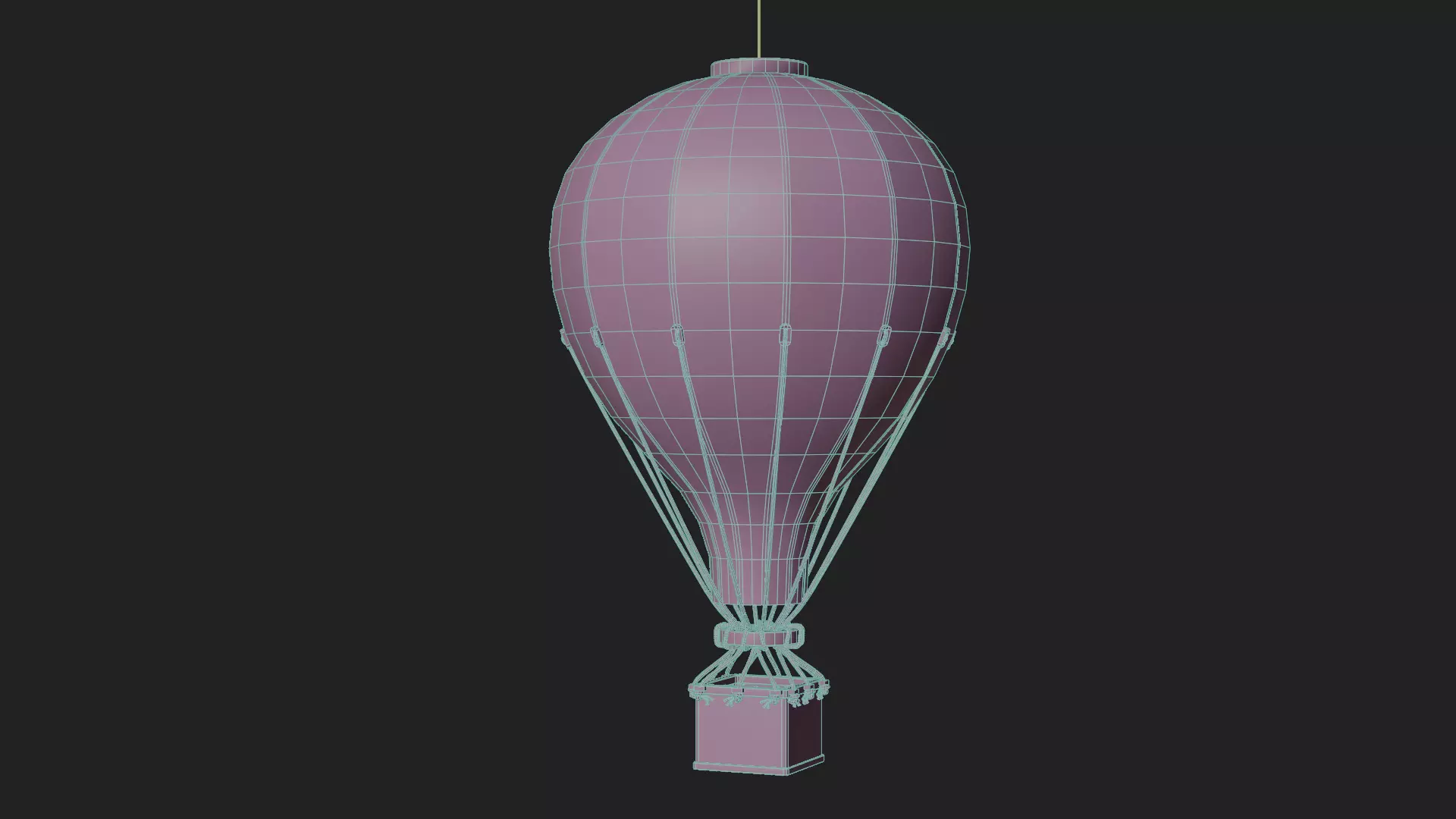 Hot Air Balloon Decoration Low-poly 3D model_11