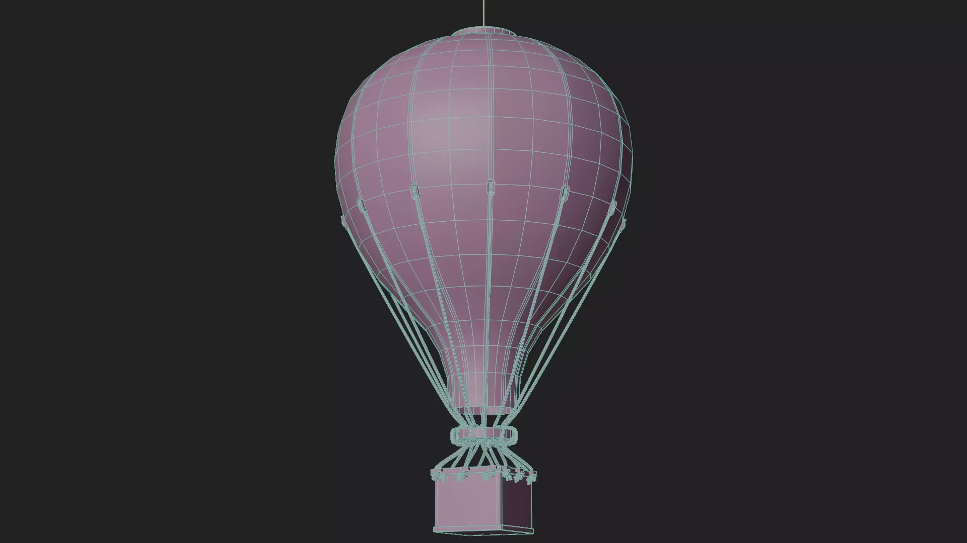 Hot Air Balloon Decoration Low-poly 3D model_14