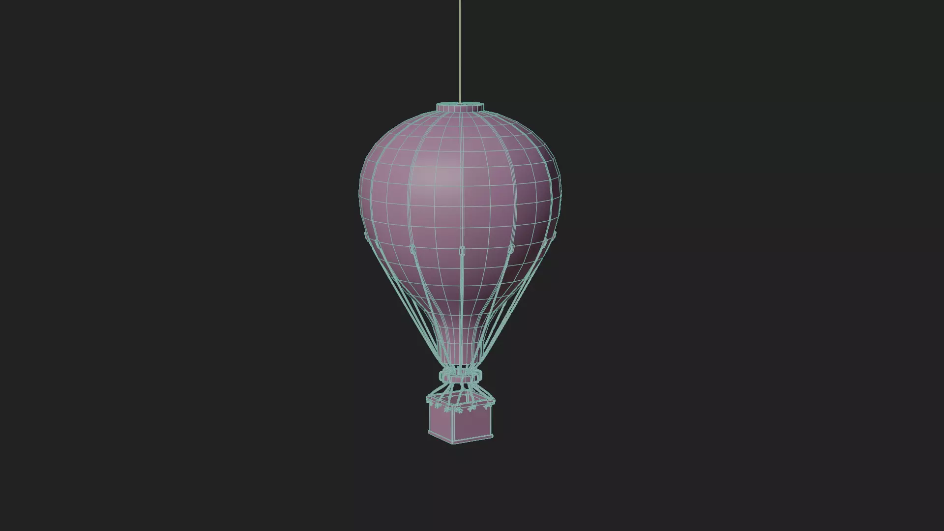 Hot Air Balloon Decoration Low-poly 3D model_10