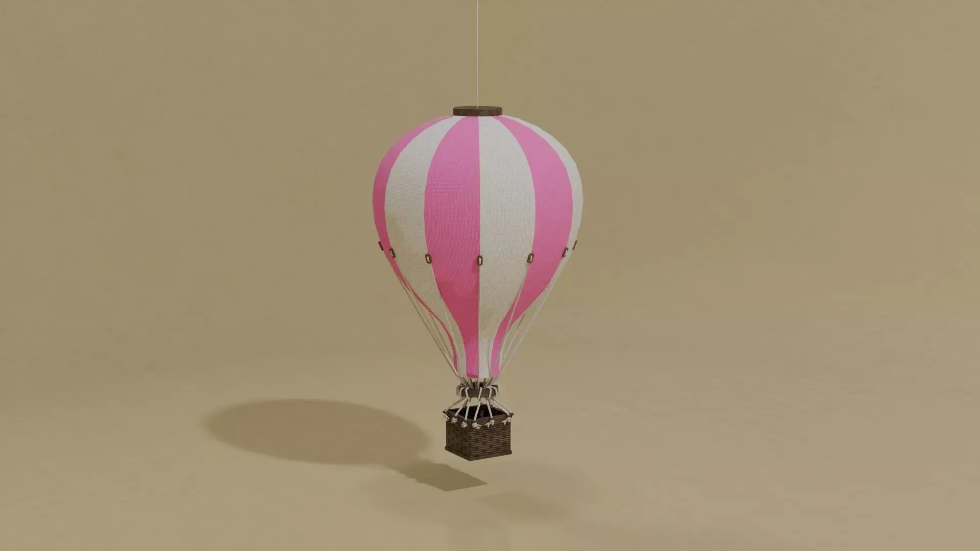 Hot Air Balloon Decoration Low-poly 3D model_0