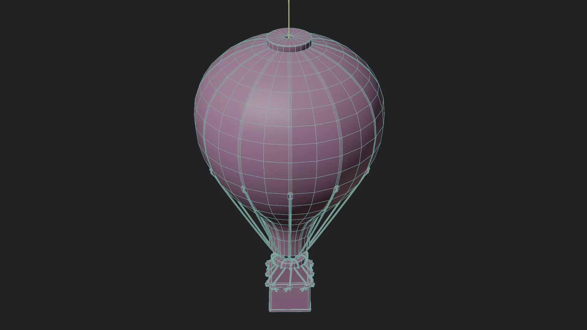 Hot Air Balloon Decoration Low-poly 3D model_12