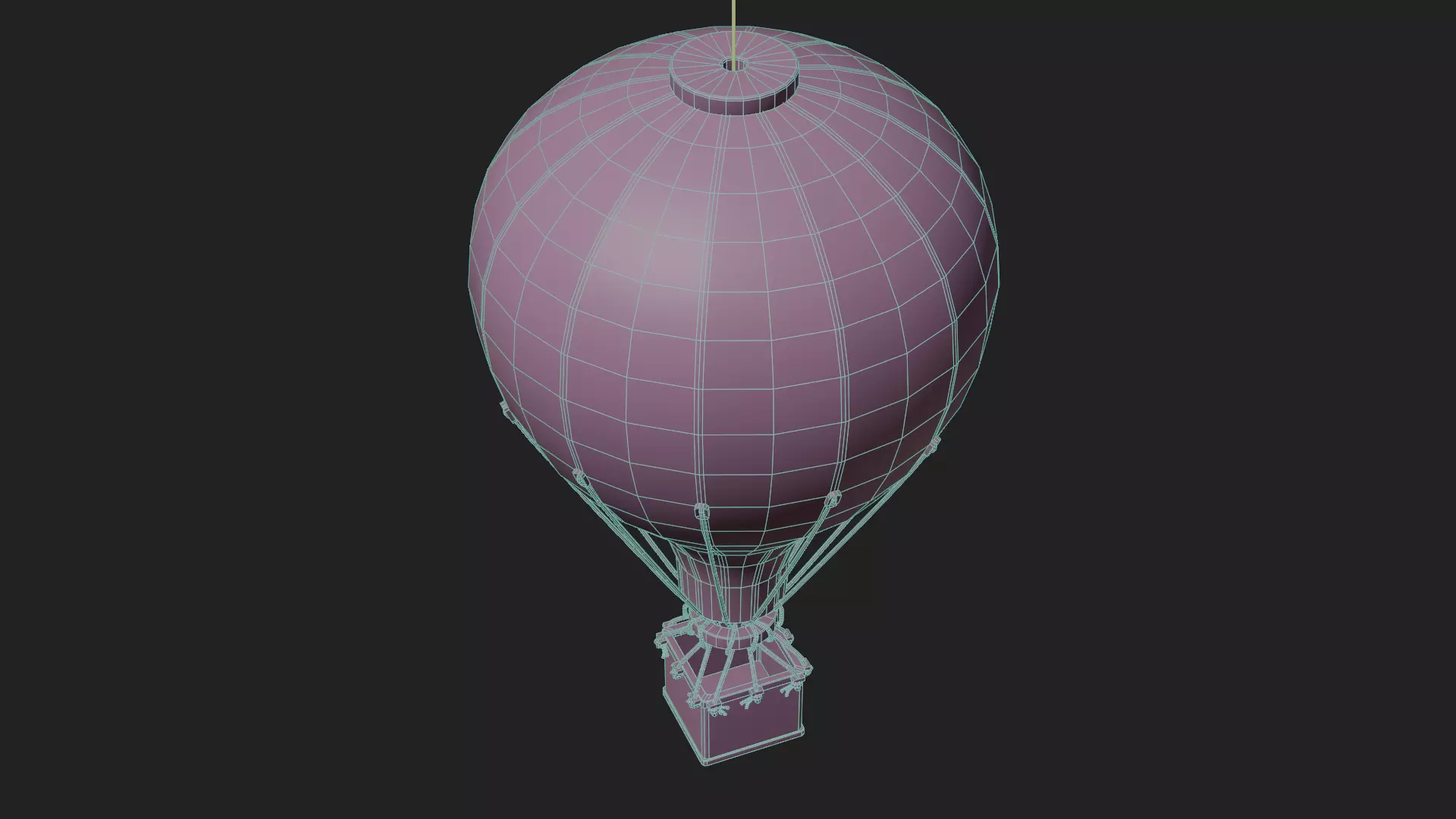 Hot Air Balloon Decoration Low-poly 3D model_16