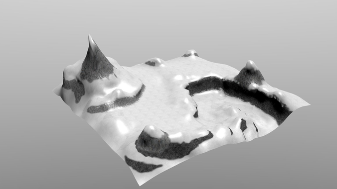 snowy terrain Low-poly 3D model