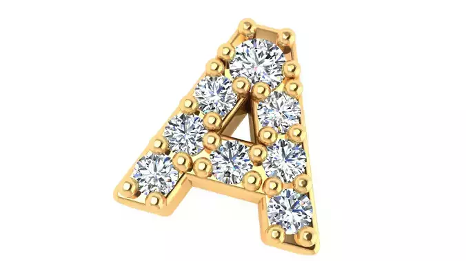 A font set of letters and numbers used in jewelry design 3D 