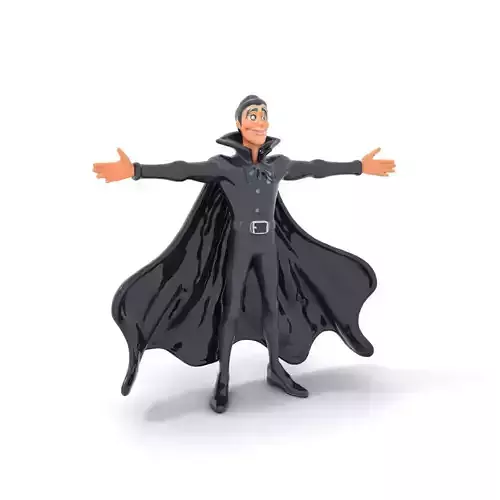 Vampire Character Model Pack with Expressive Cape Low-poly 3D model