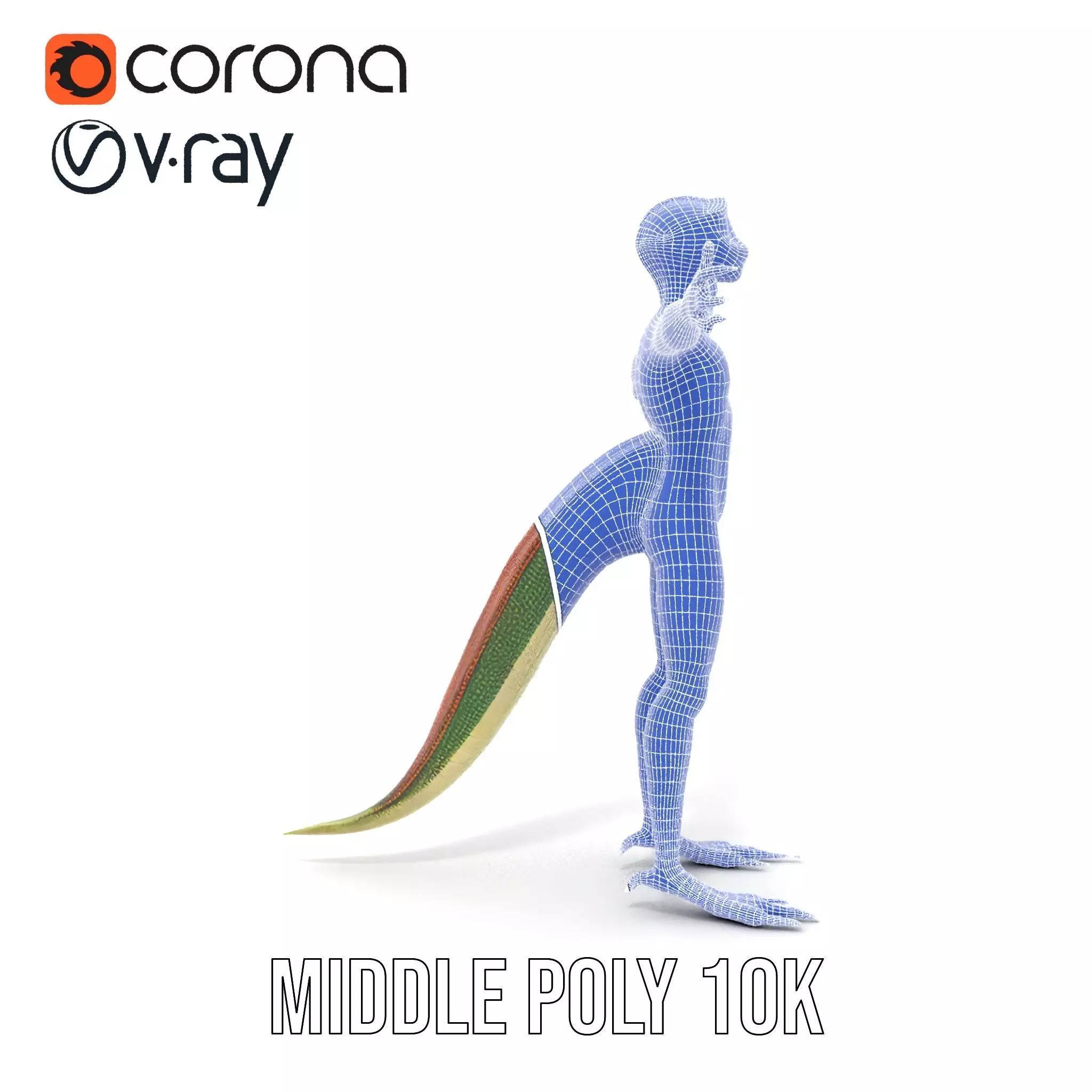 Colorful Reptilian Humanoid Model Pack Low-poly 3D model_15