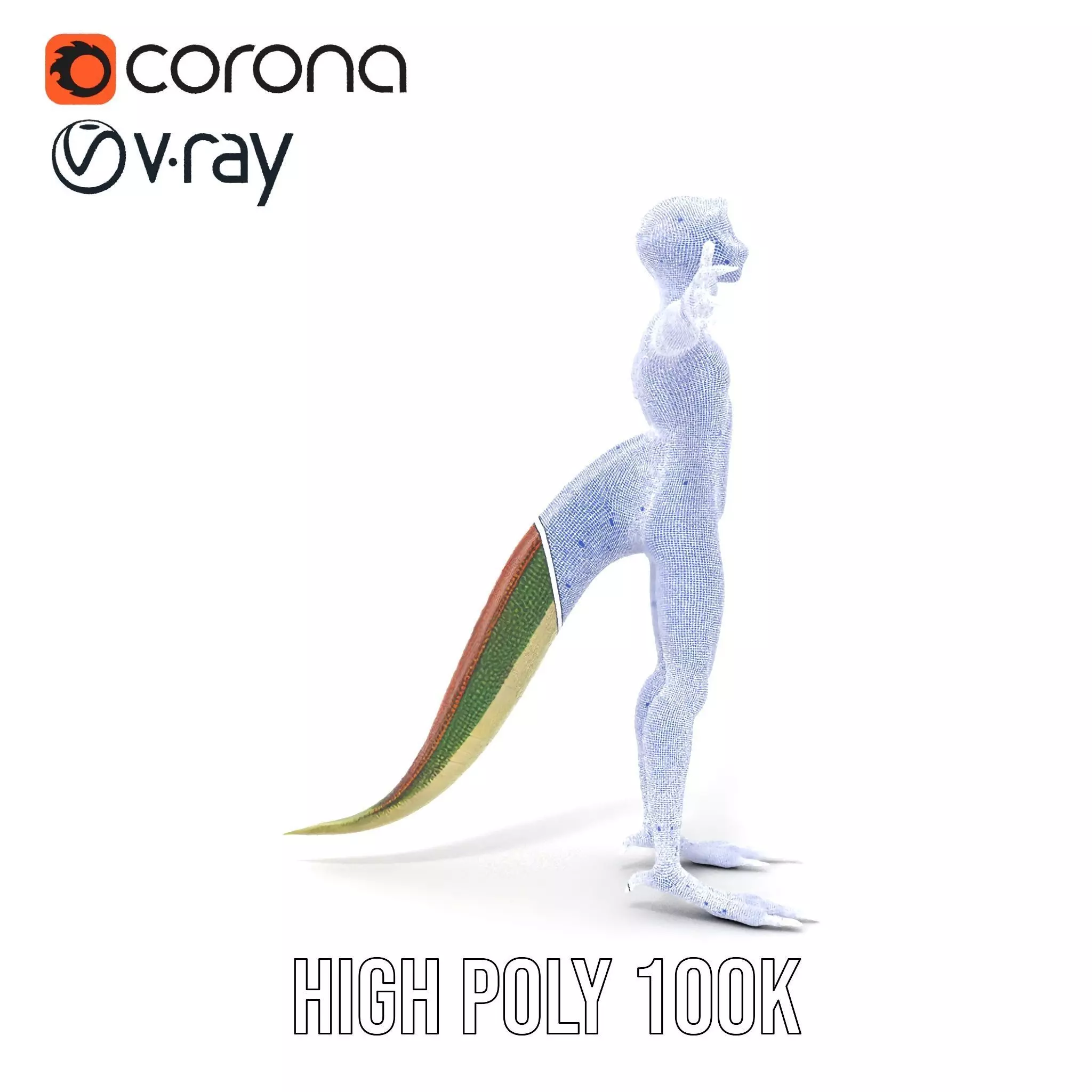 Colorful Reptilian Humanoid Model Pack Low-poly 3D model_32