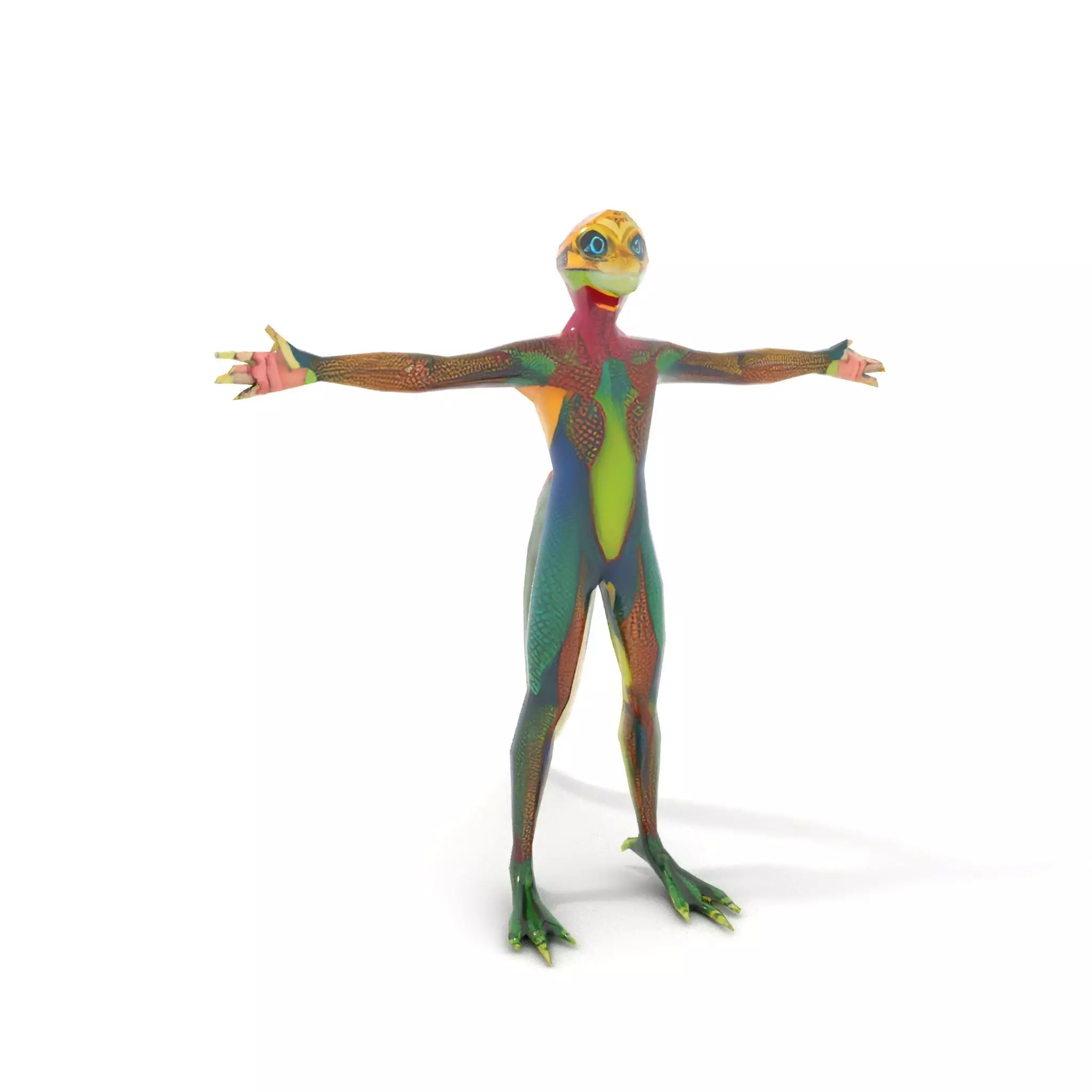 Colorful Reptilian Humanoid Model Pack Low-poly 3D model_8