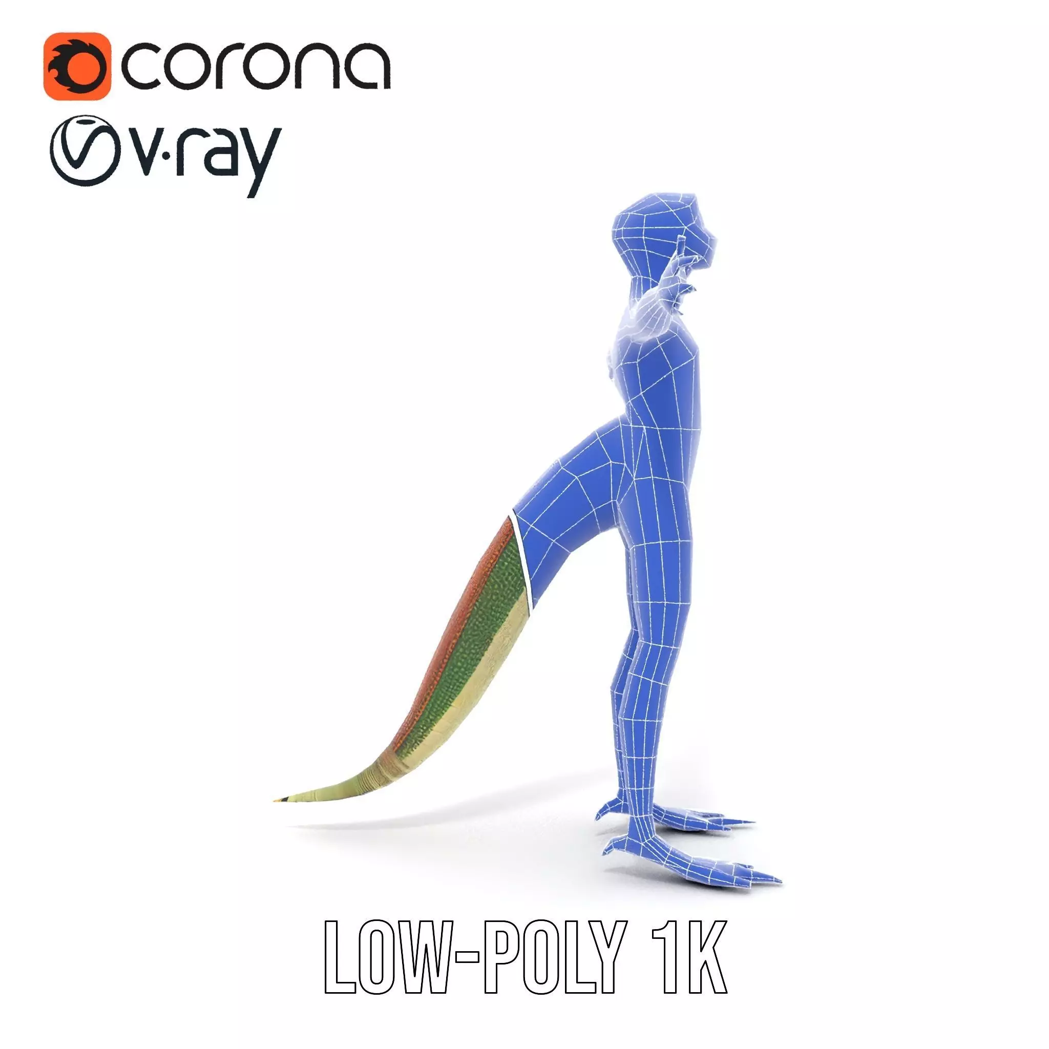 Colorful Reptilian Humanoid Model Pack Low-poly 3D model_30