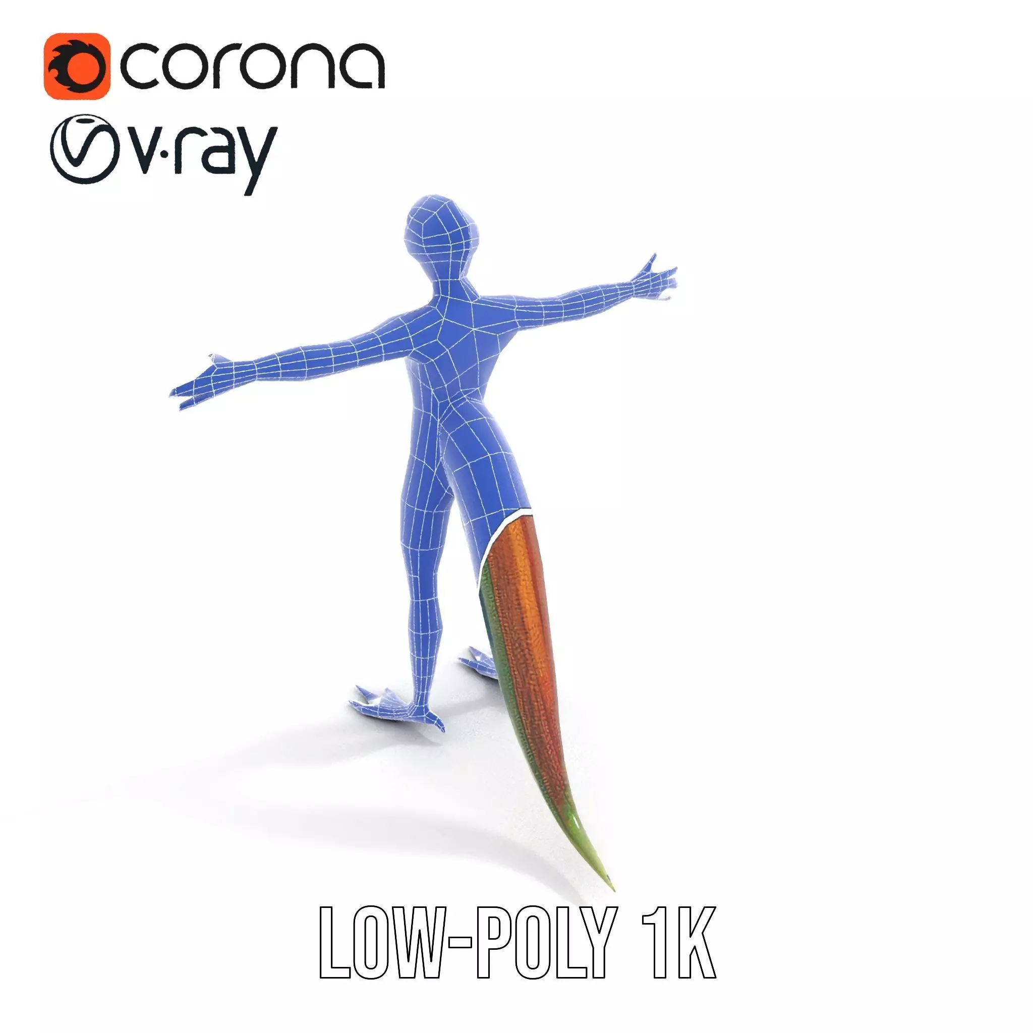 Colorful Reptilian Humanoid Model Pack Low-poly 3D model_22