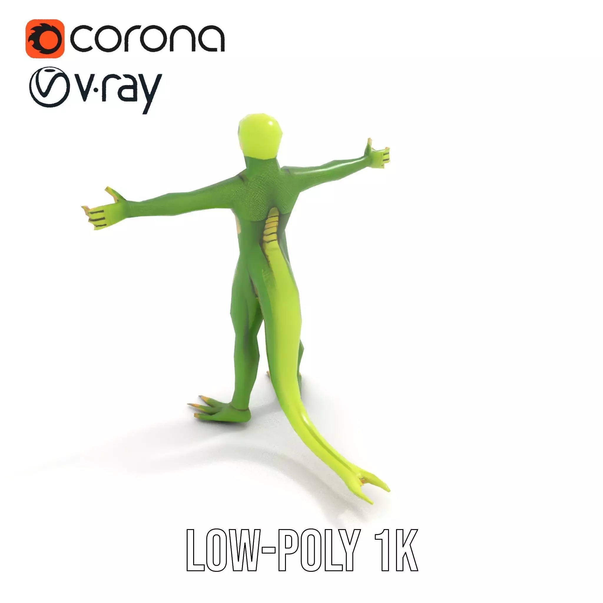 Extraterrestrial Reptilian Model Pack Low-poly 3D model_16