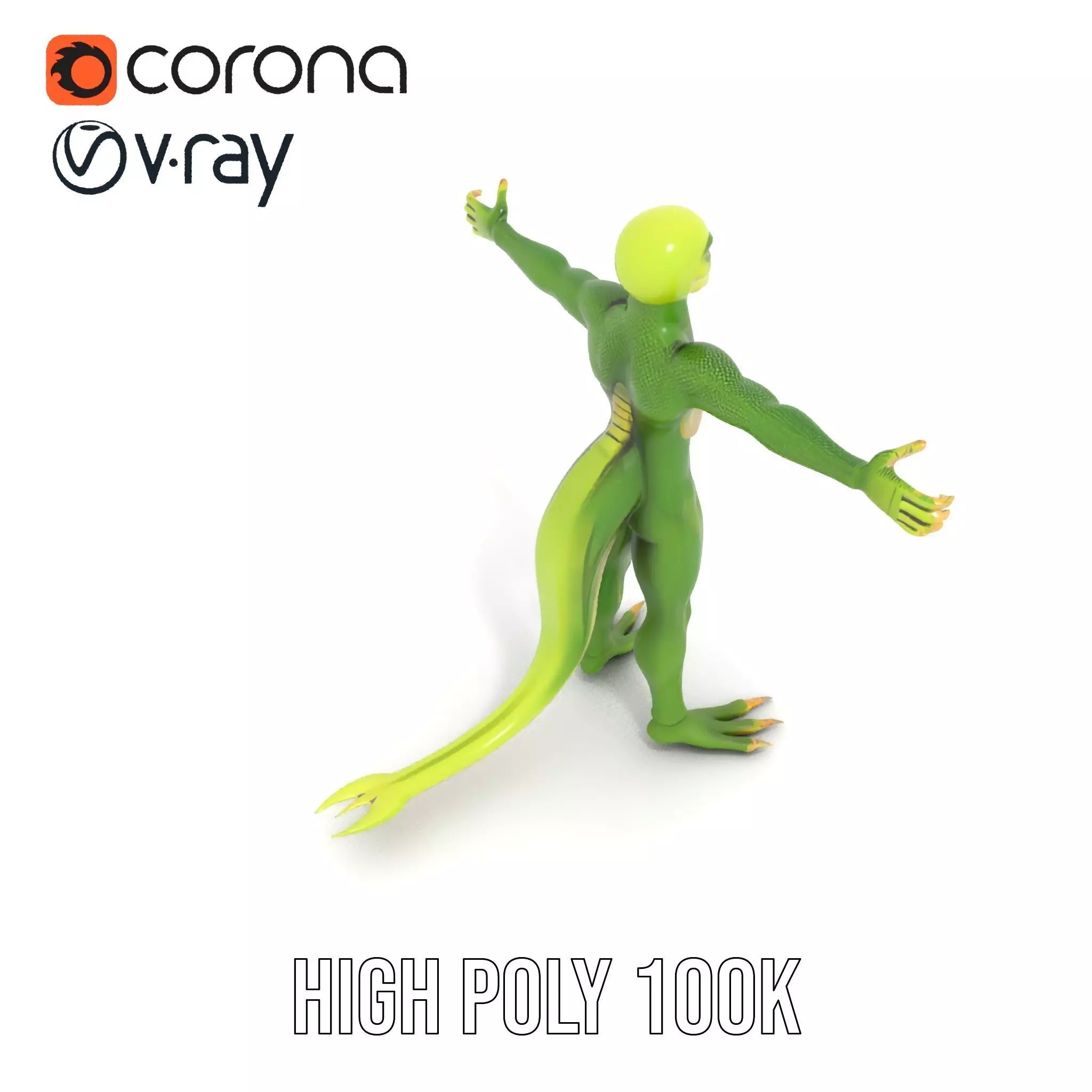 Extraterrestrial Reptilian Model Pack Low-poly 3D model_14