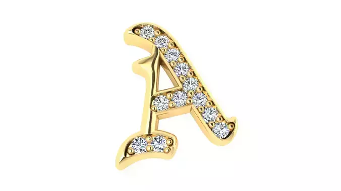 A font set of letters and numbers used in jewelry design 3D 