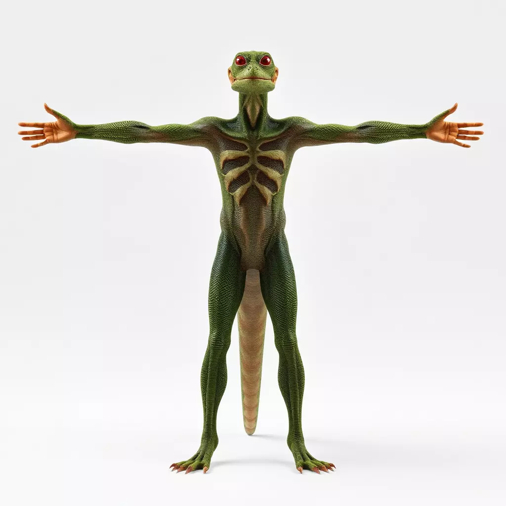Reptilian Creature Character Model Pack Low-poly 3D model_2