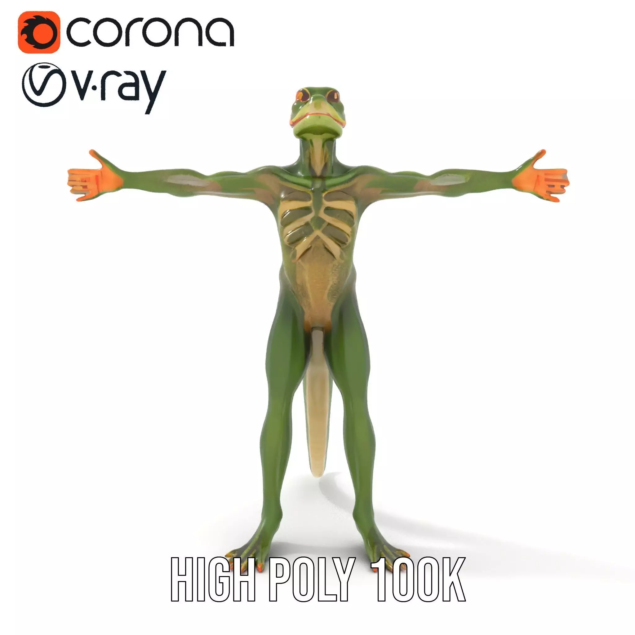 Reptilian Creature Character Model Pack Low-poly 3D model_22