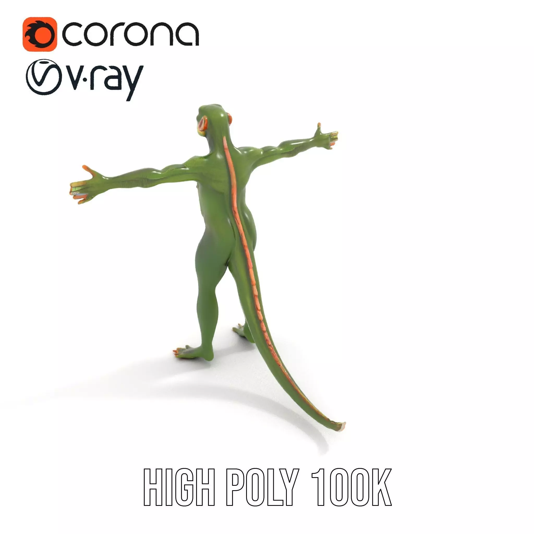 Reptilian Creature Character Model Pack Low-poly 3D model_9