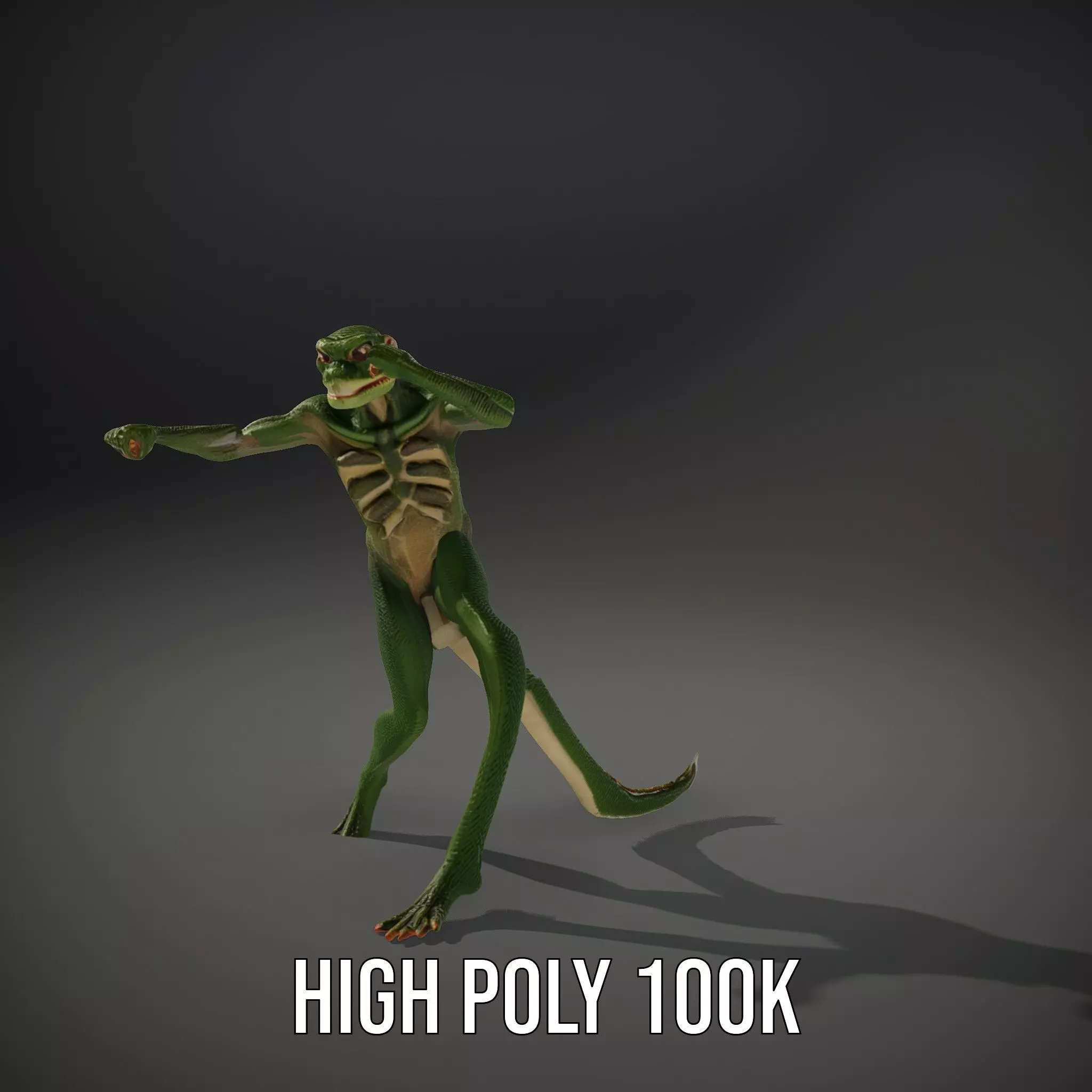 Reptilian Creature Character Model Pack Low-poly 3D model_33