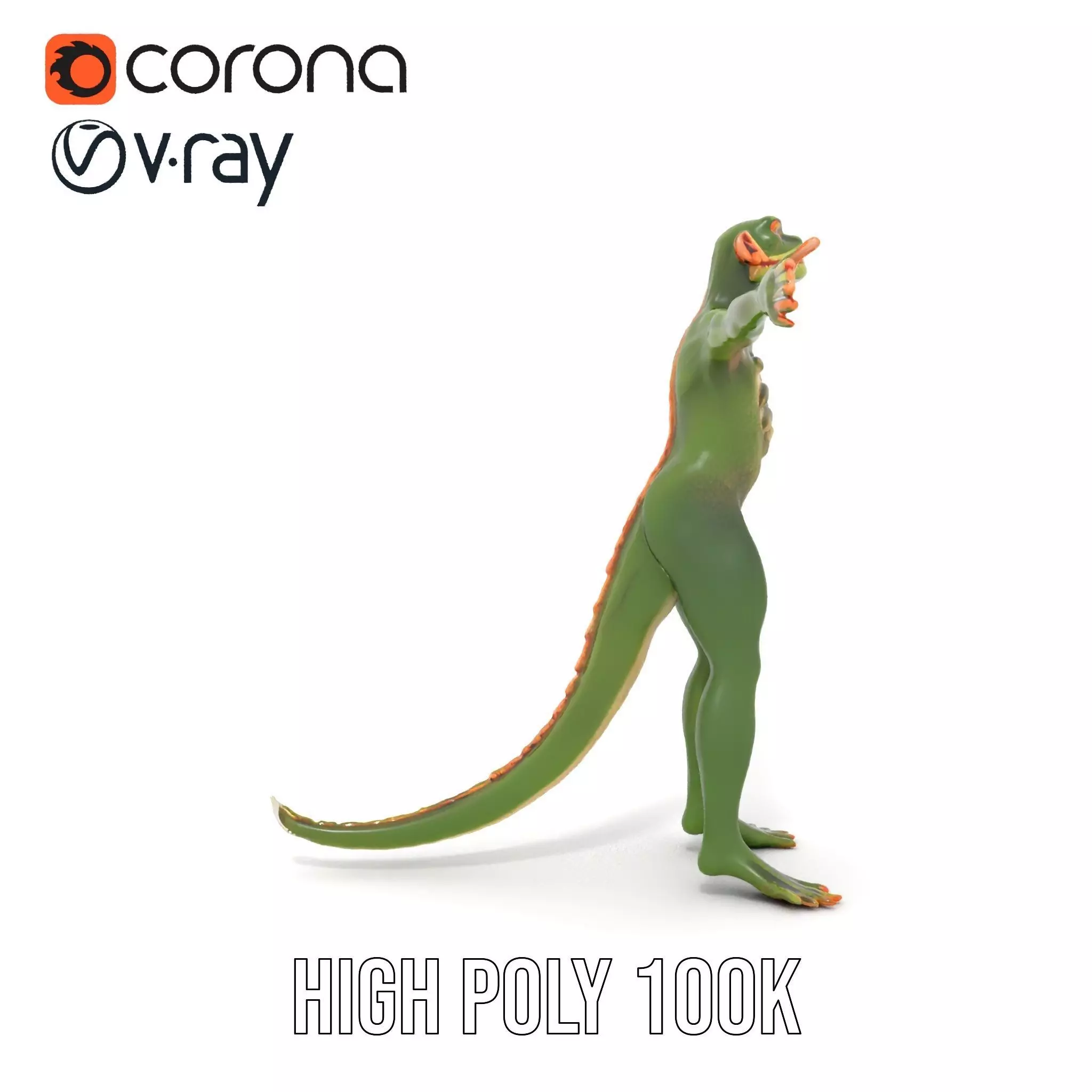 Reptilian Creature Character Model Pack Low-poly 3D model_14
