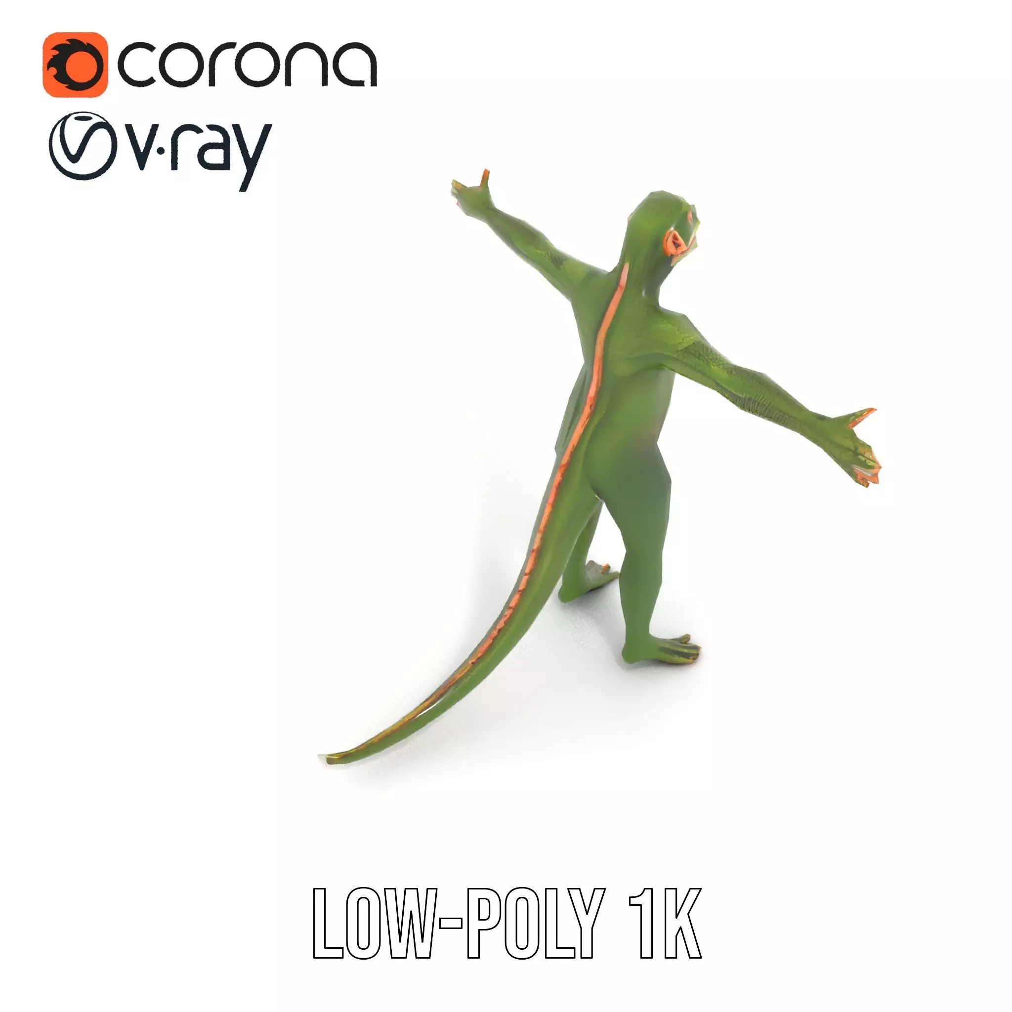 Reptilian Creature Character Model Pack Low-poly 3D model_7