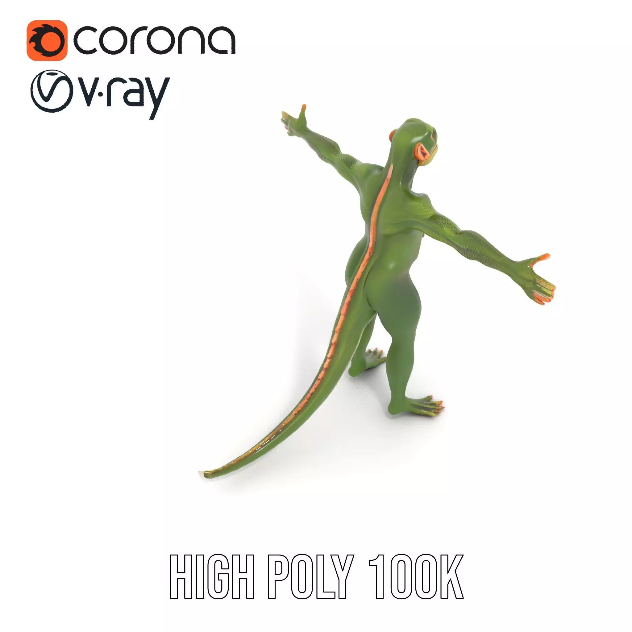 Reptilian Creature Character Model Pack Low-poly 3D model_19