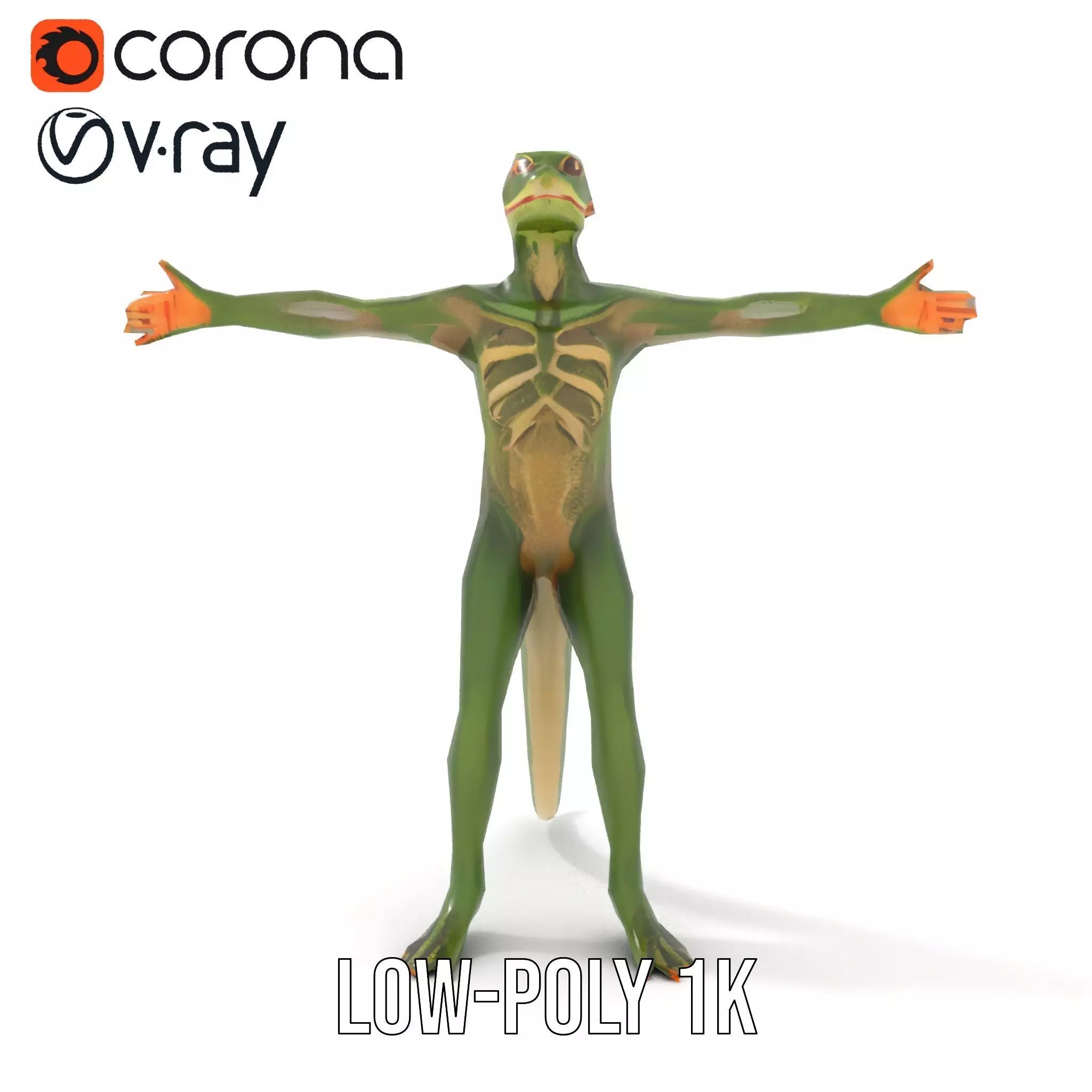 Reptilian Creature Character Model Pack Low-poly 3D model_16