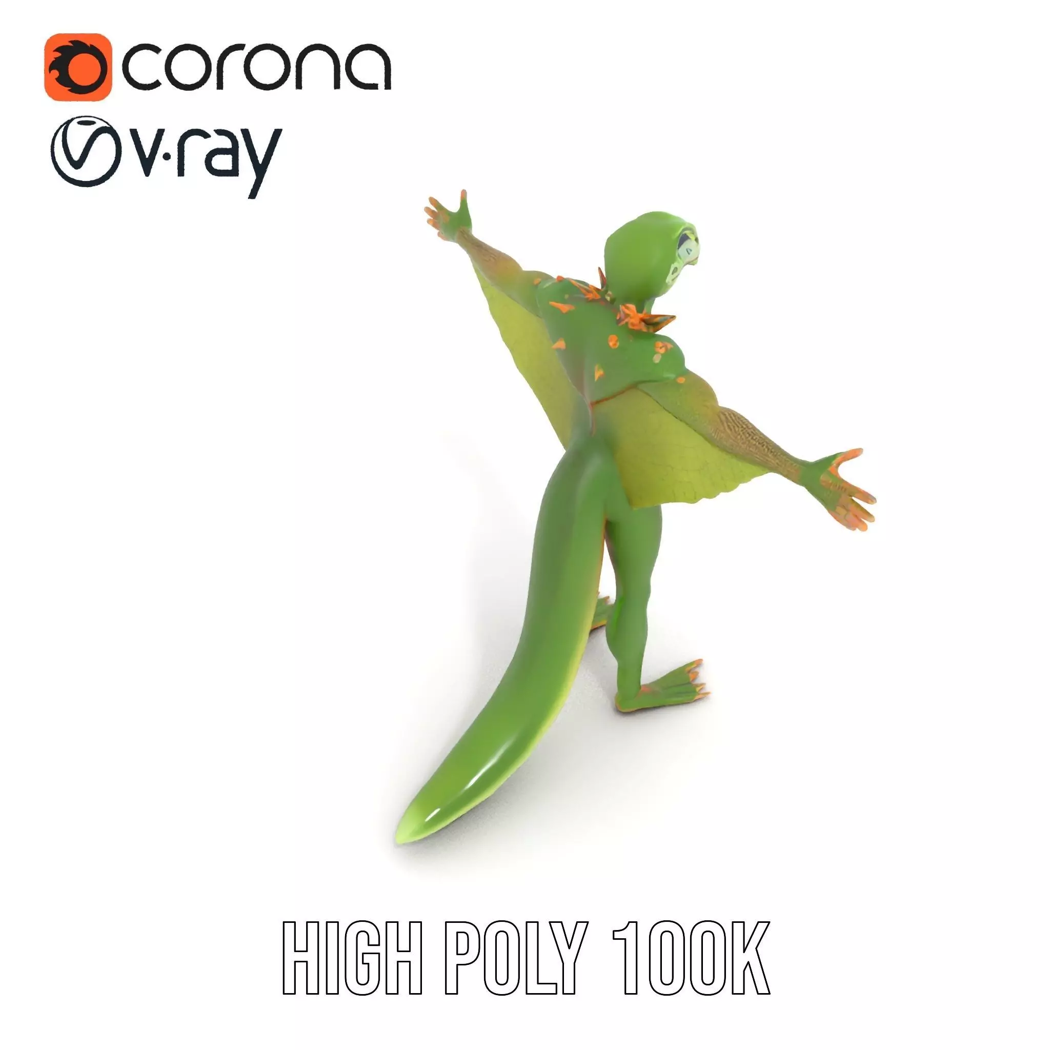 Gliding Lizard Creature Model Pack Low-poly 3D model_19