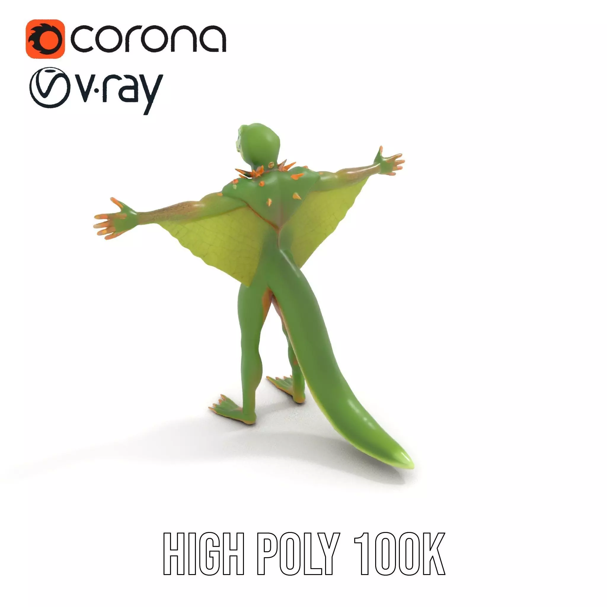 Gliding Lizard Creature Model Pack Low-poly 3D model_11