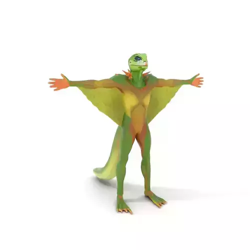 Gliding Lizard Creature Model Pack Low-poly 3D model