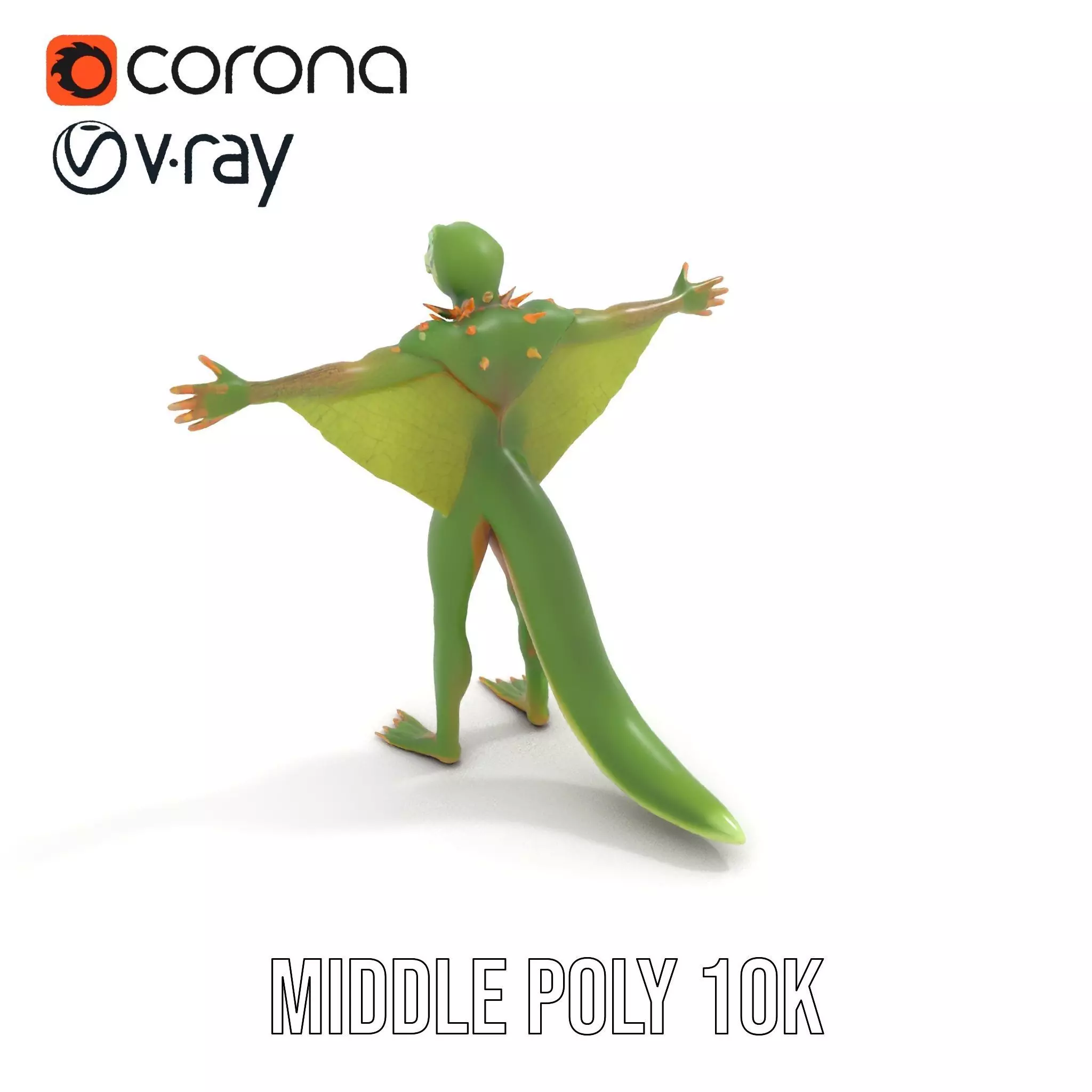 Gliding Lizard Creature Model Pack Low-poly 3D model_6