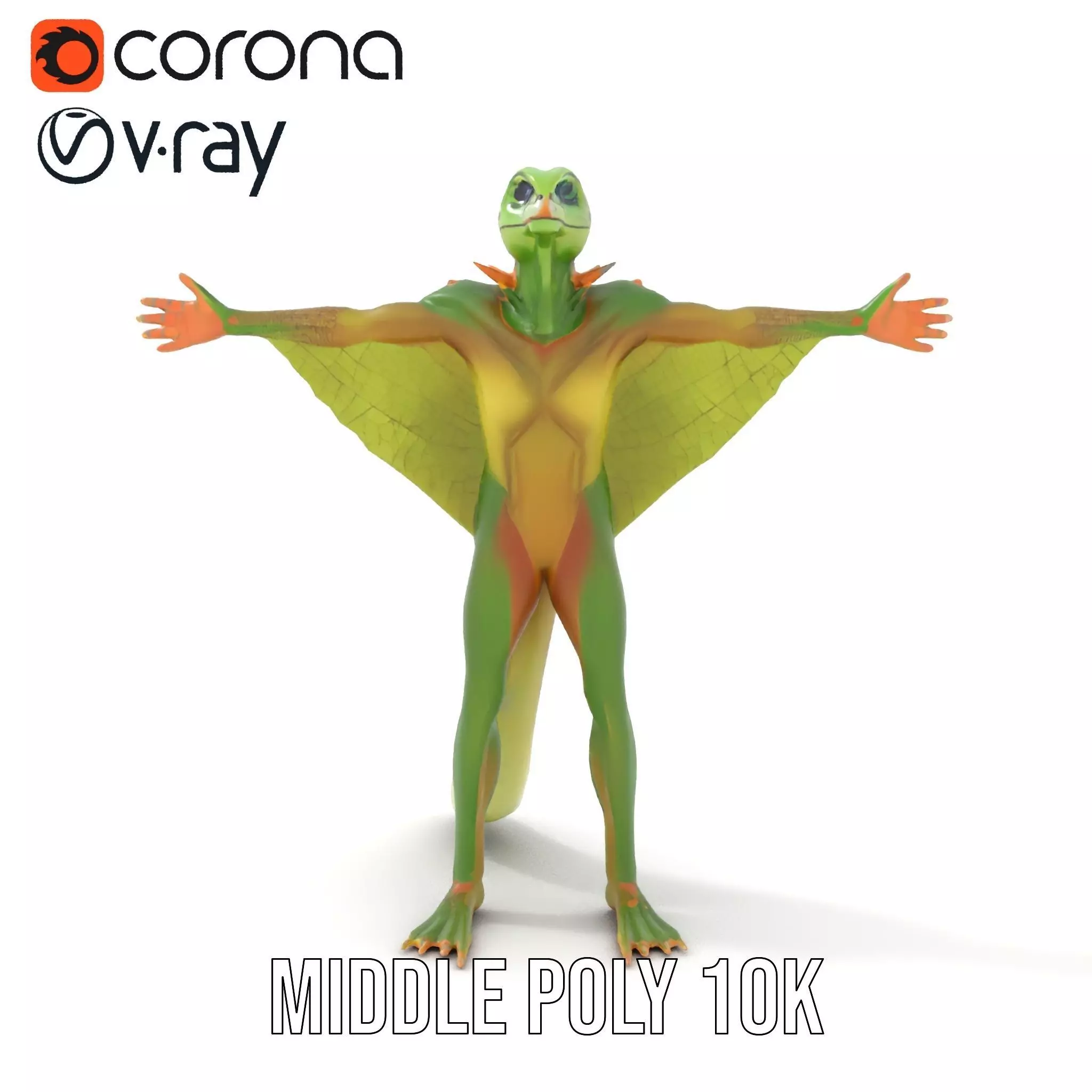 Gliding Lizard Creature Model Pack Low-poly 3D model_5