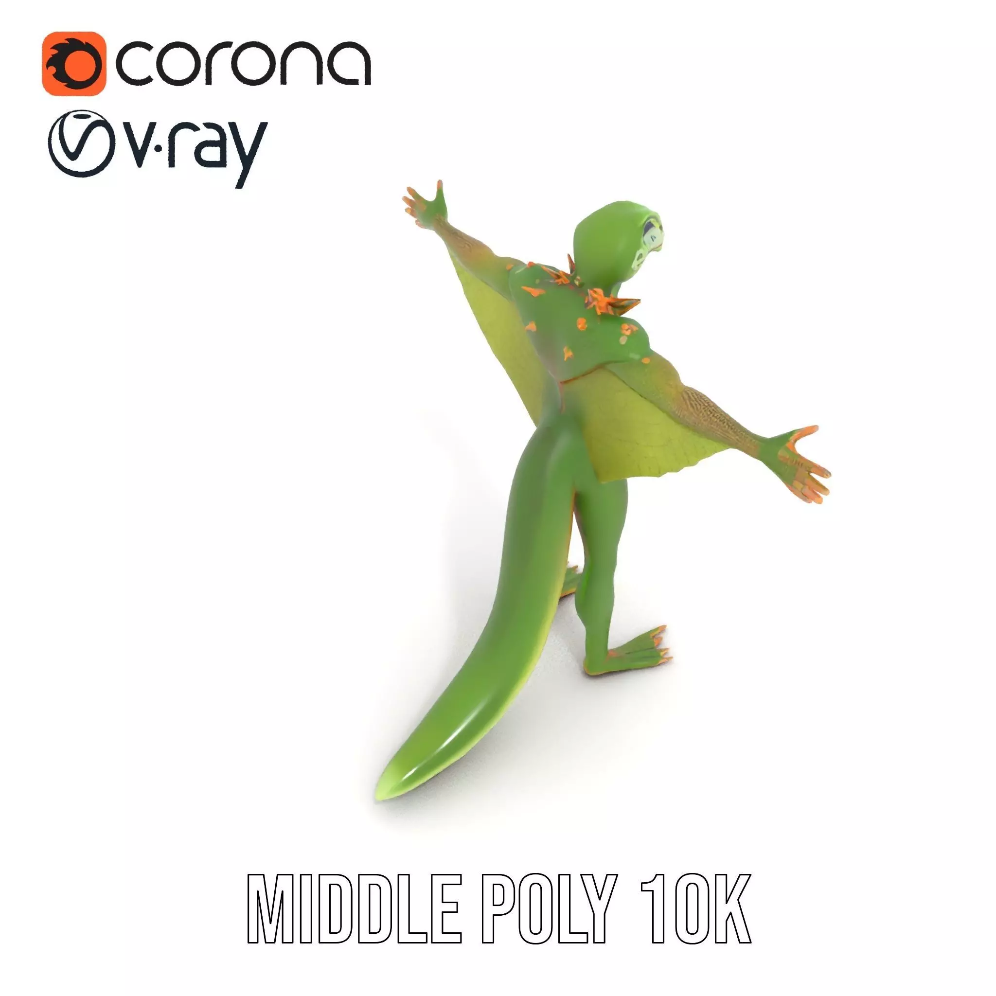 Gliding Lizard Creature Model Pack Low-poly 3D model_12