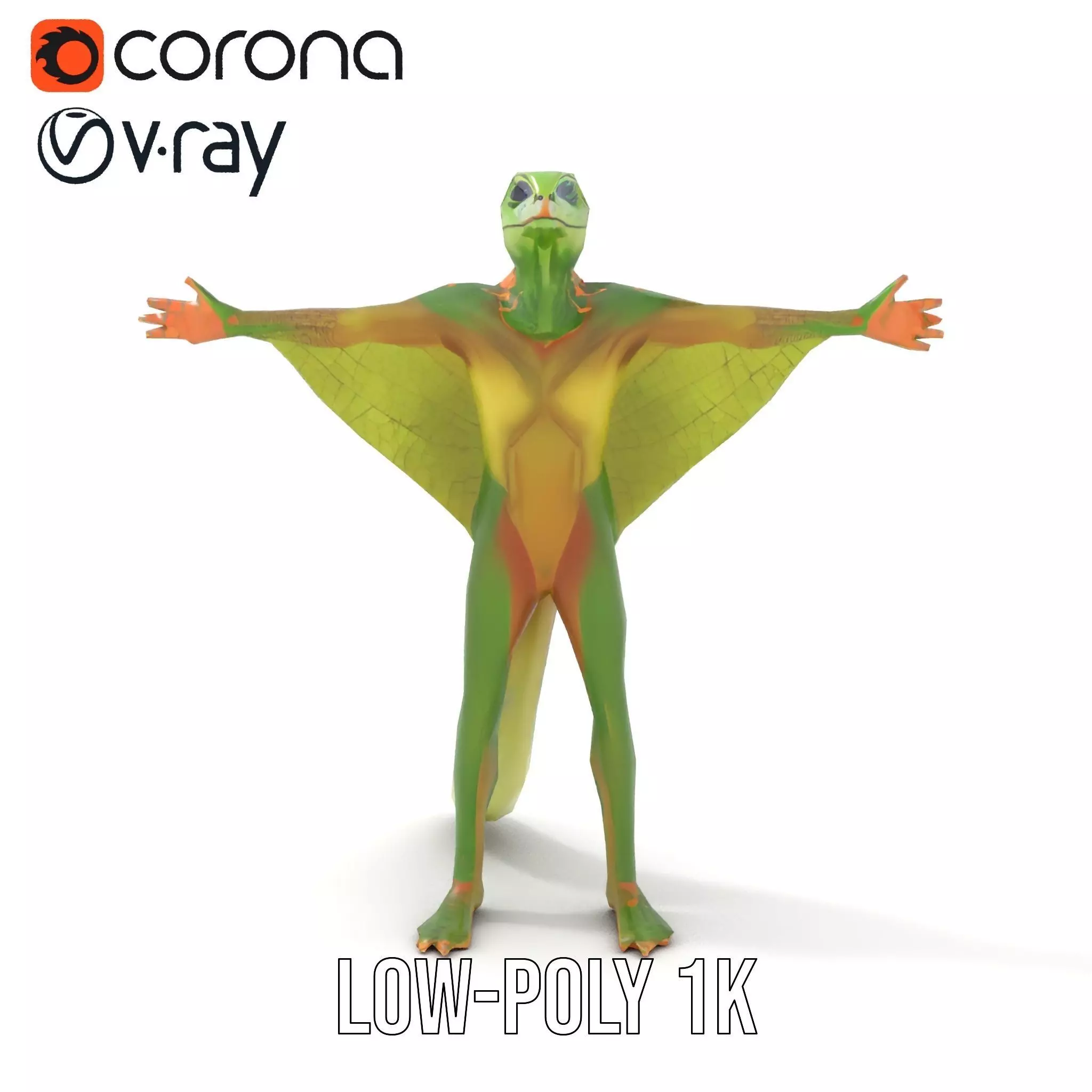 Gliding Lizard Creature Model Pack Low-poly 3D model_24