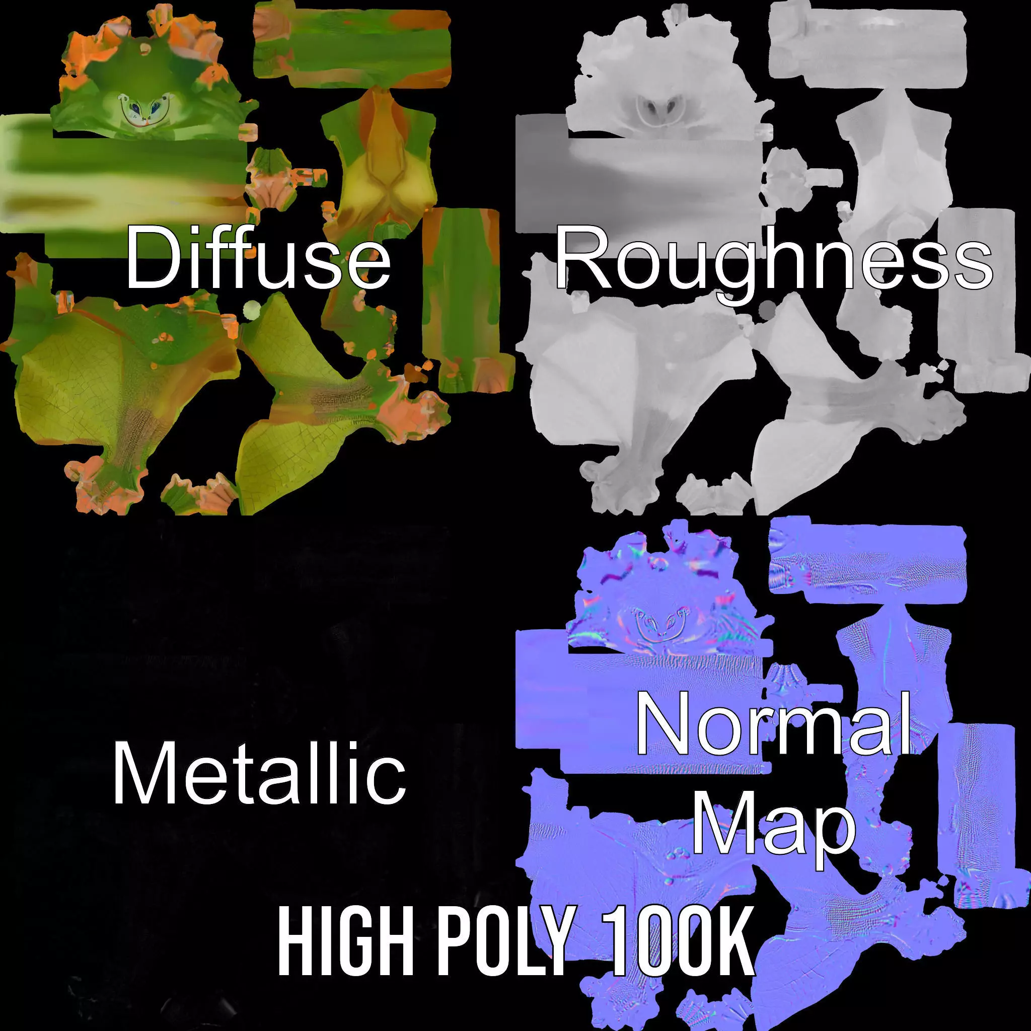 Gliding Lizard Creature Model Pack Low-poly 3D model_3