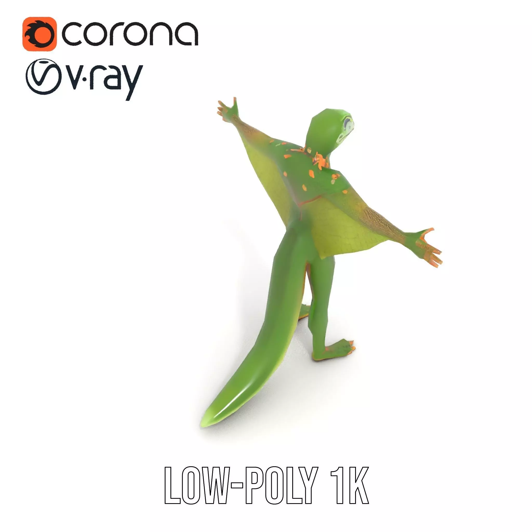 Gliding Lizard Creature Model Pack Low-poly 3D model_10