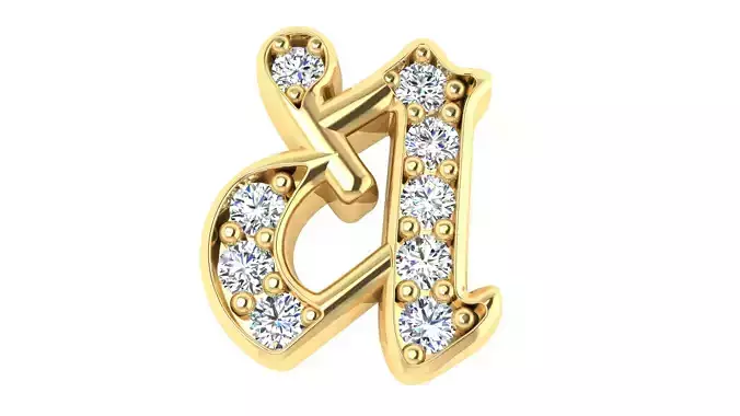 A font set of letters and numbers used in jewelry design 3D 