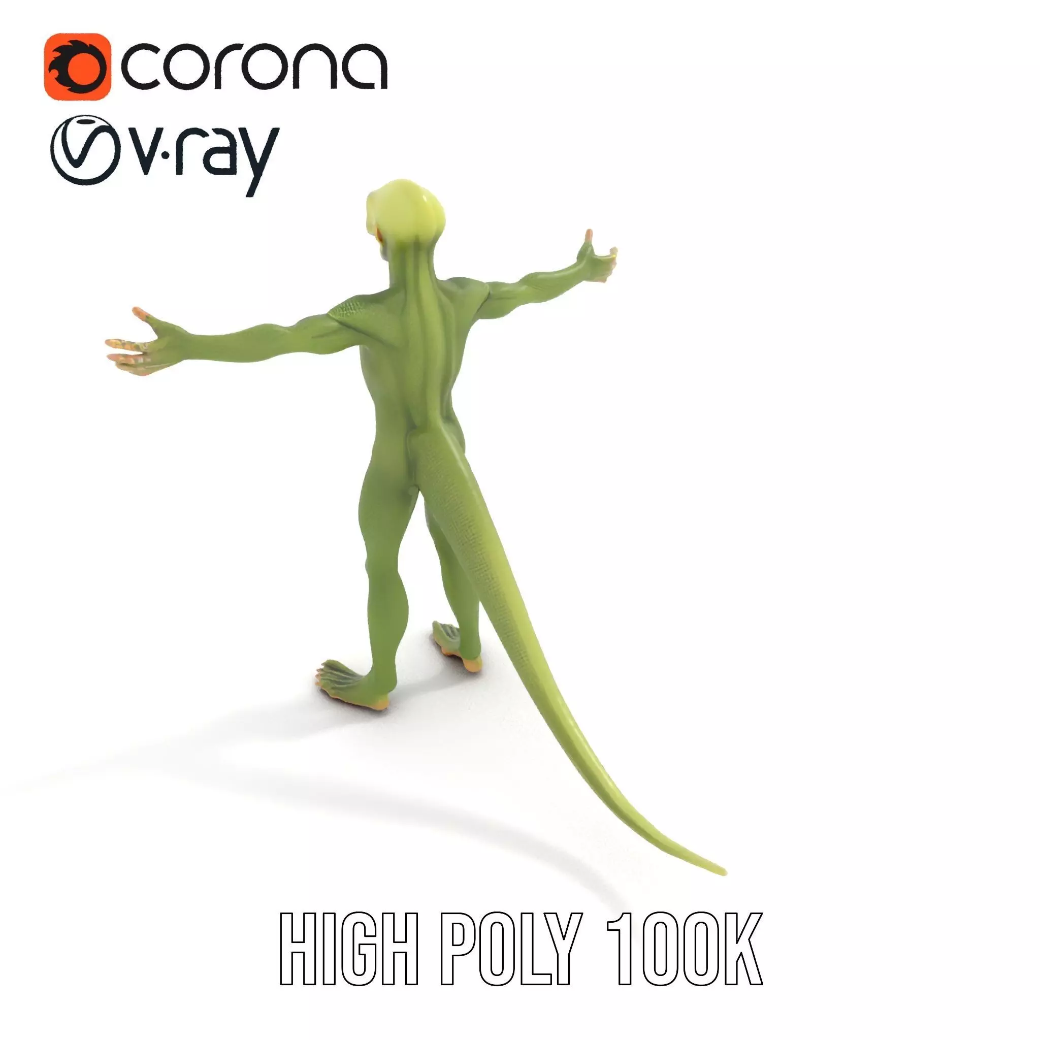 Lizard Humanoid Alien Model Pack Low-poly 3D model_23