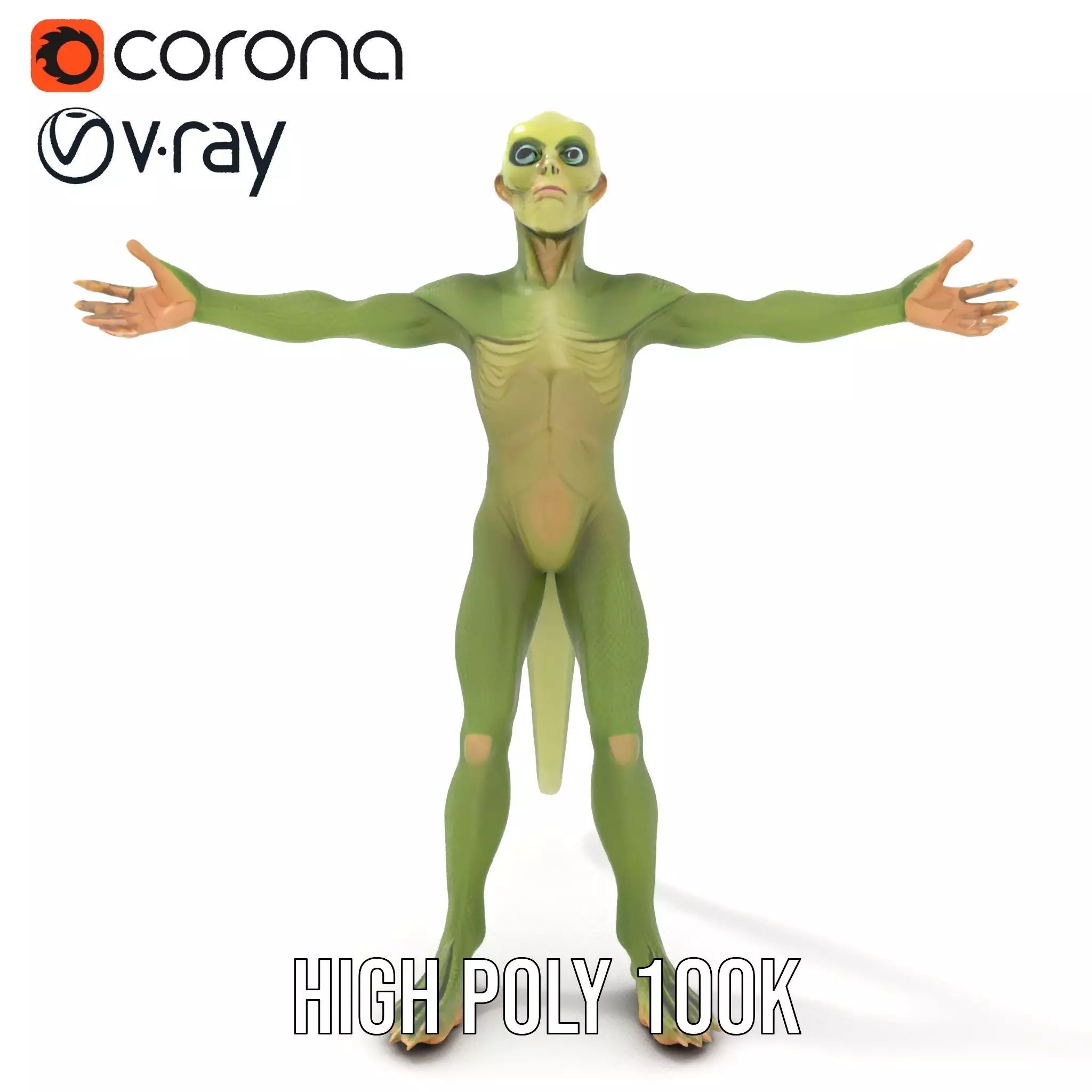 Lizard Humanoid Alien Model Pack Low-poly 3D model_26