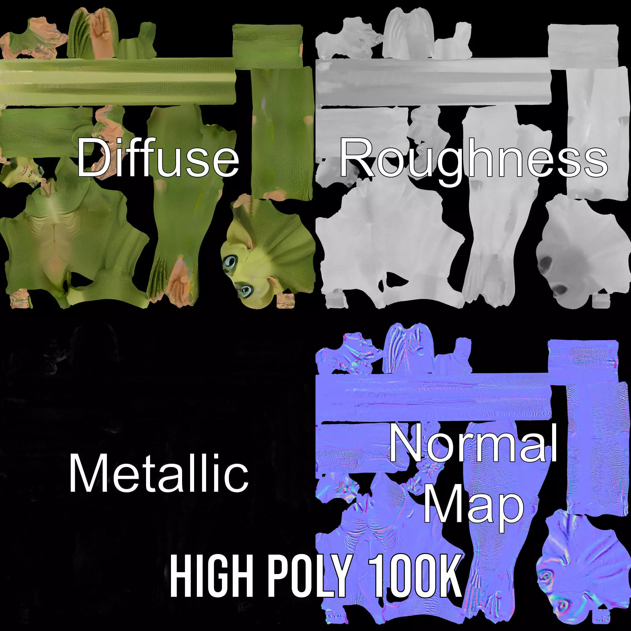 Lizard Humanoid Alien Model Pack Low-poly 3D model_3