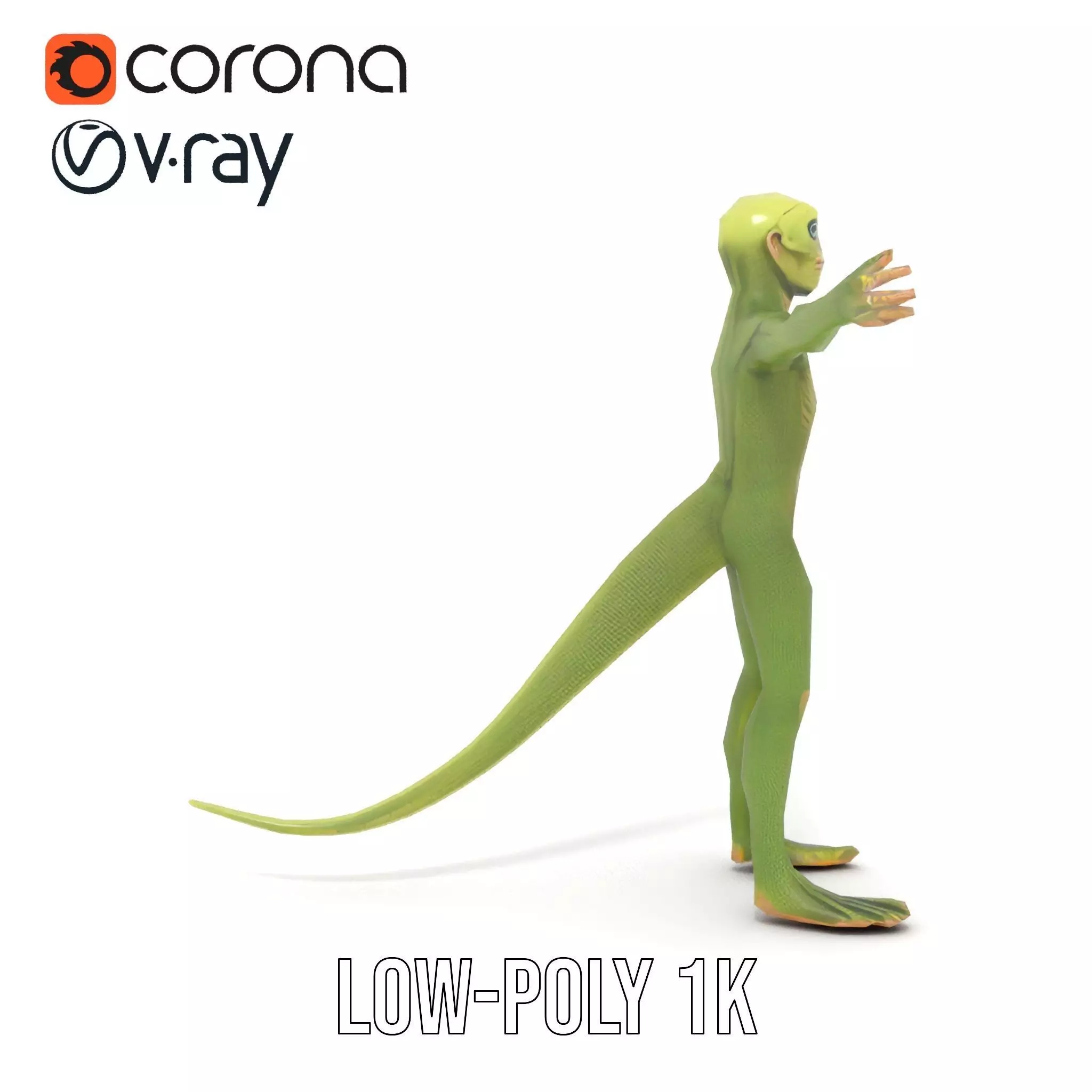 Lizard Humanoid Alien Model Pack Low-poly 3D model_8