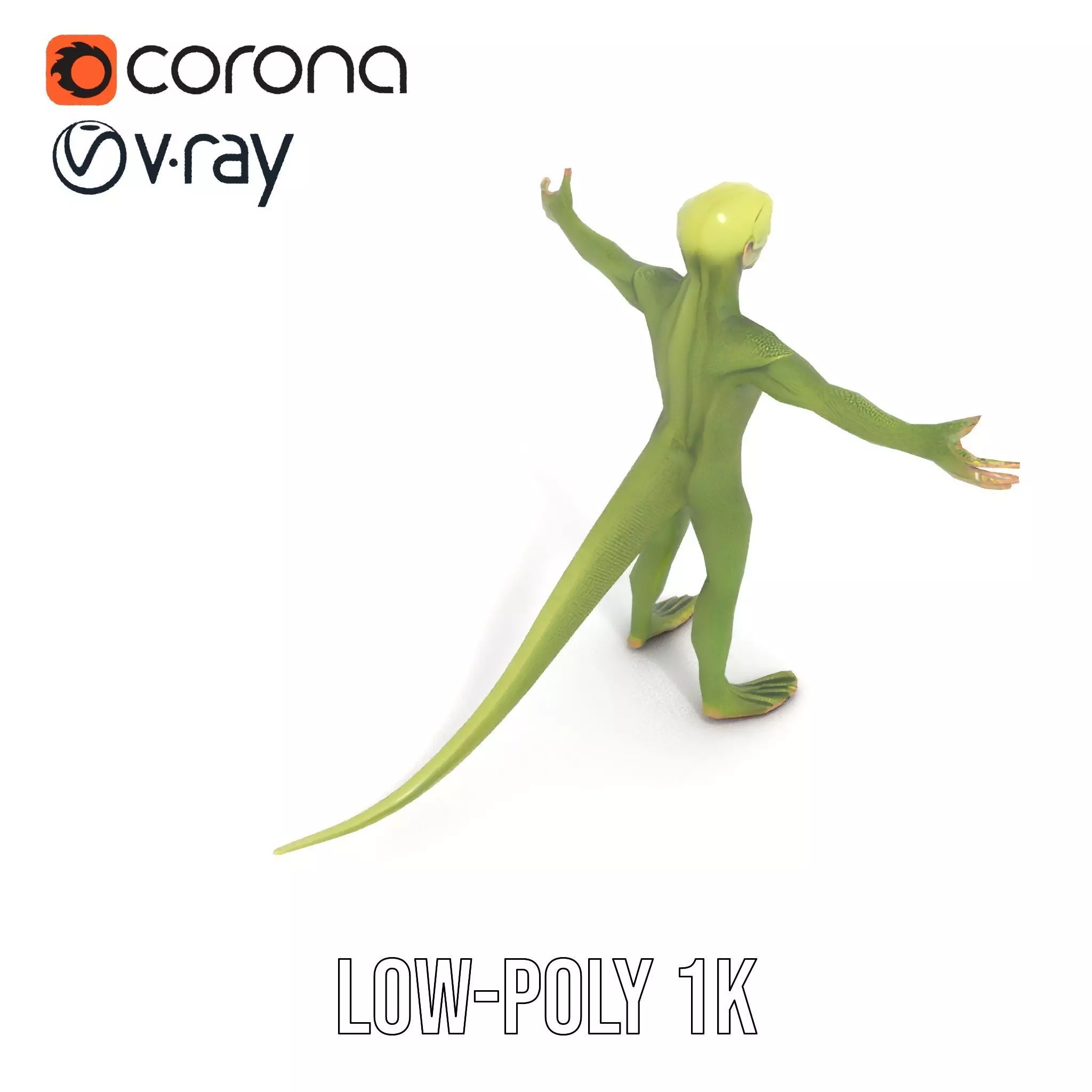 Lizard Humanoid Alien Model Pack Low-poly 3D model_7