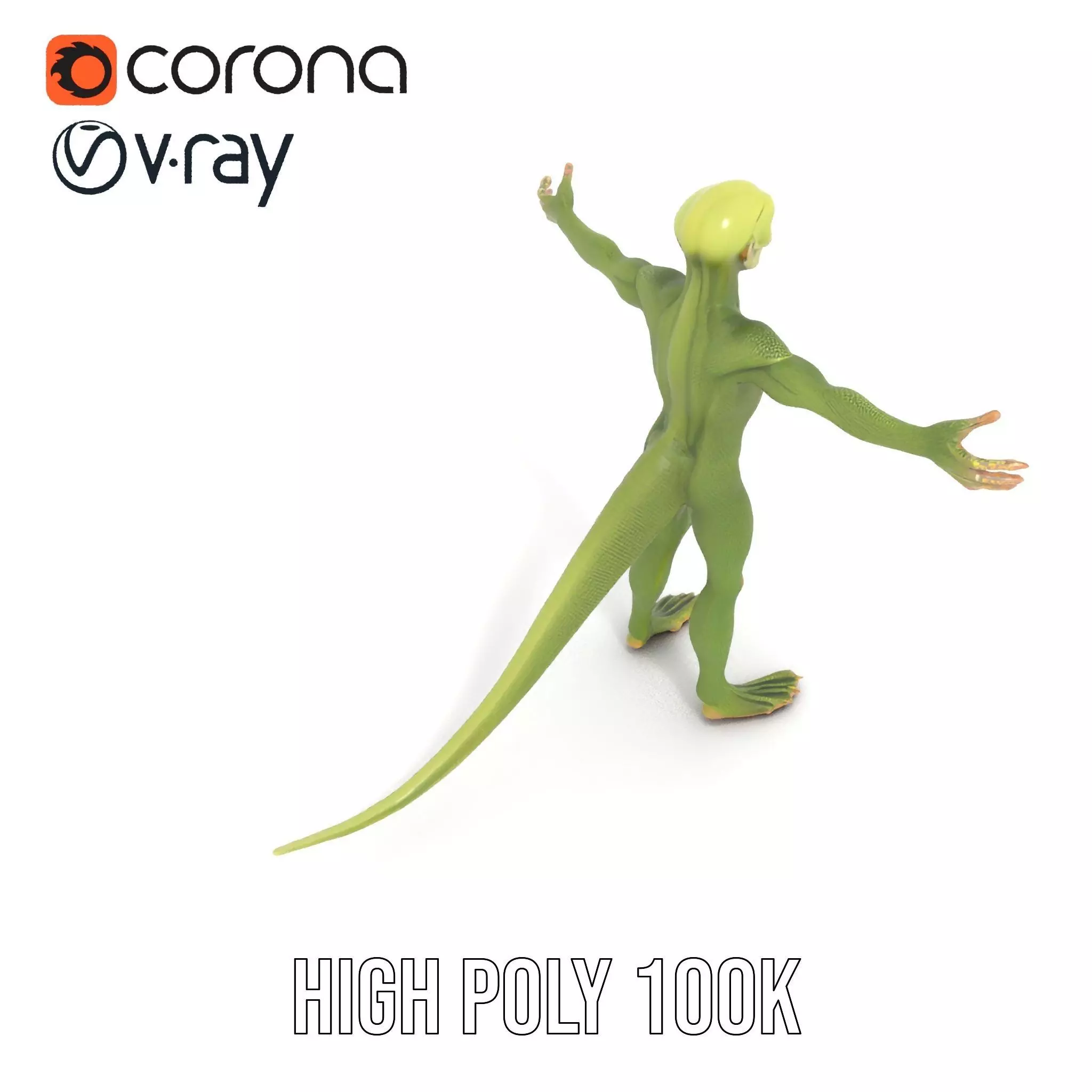 Lizard Humanoid Alien Model Pack Low-poly 3D model_9