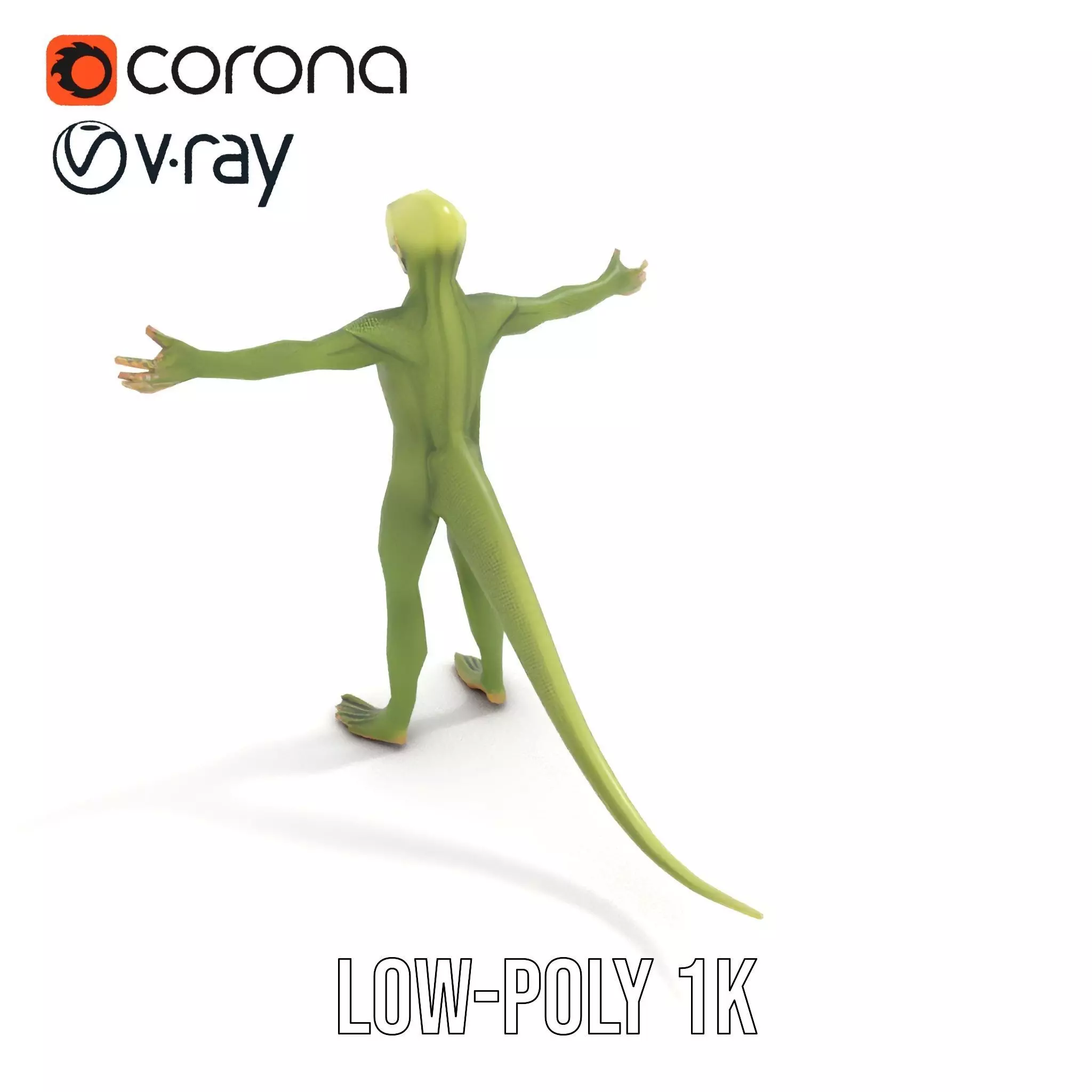 Lizard Humanoid Alien Model Pack Low-poly 3D model_14