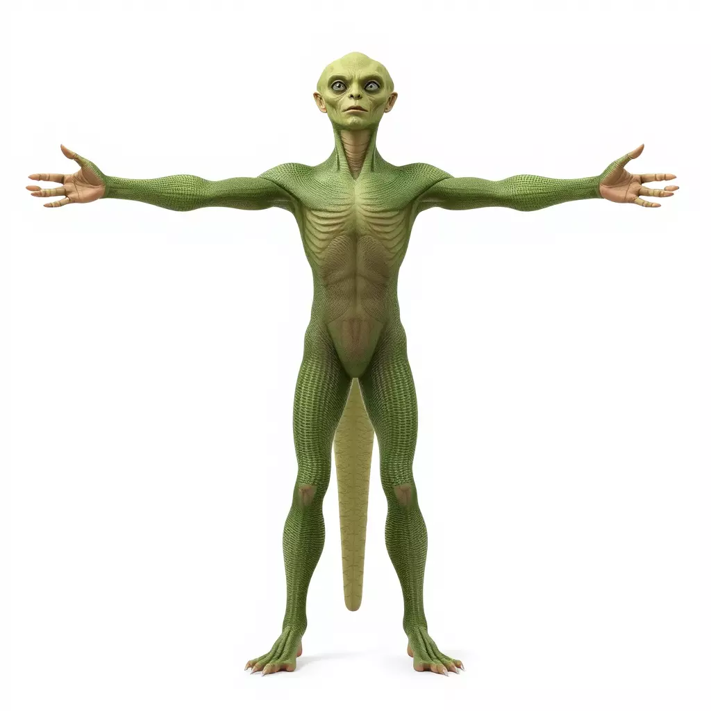 Lizard Humanoid Alien Model Pack Low-poly 3D model_2