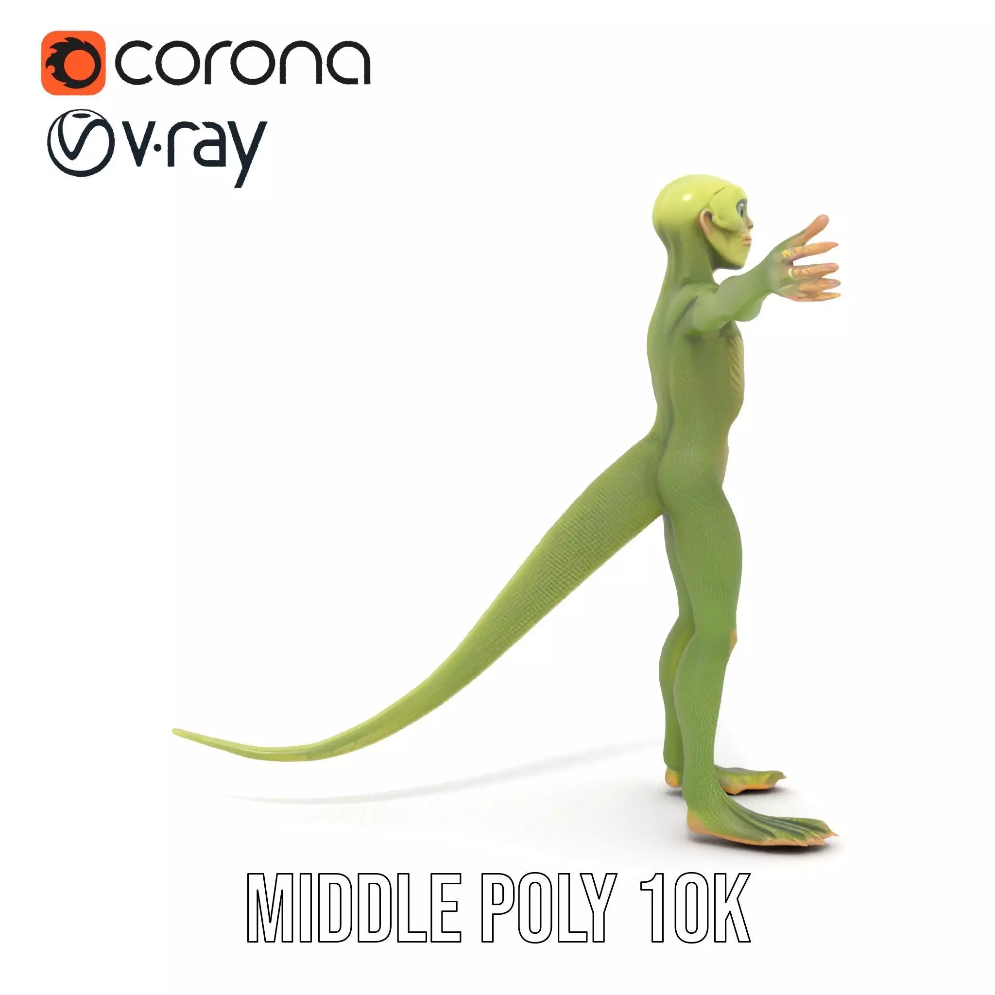 Lizard Humanoid Alien Model Pack Low-poly 3D model_21
