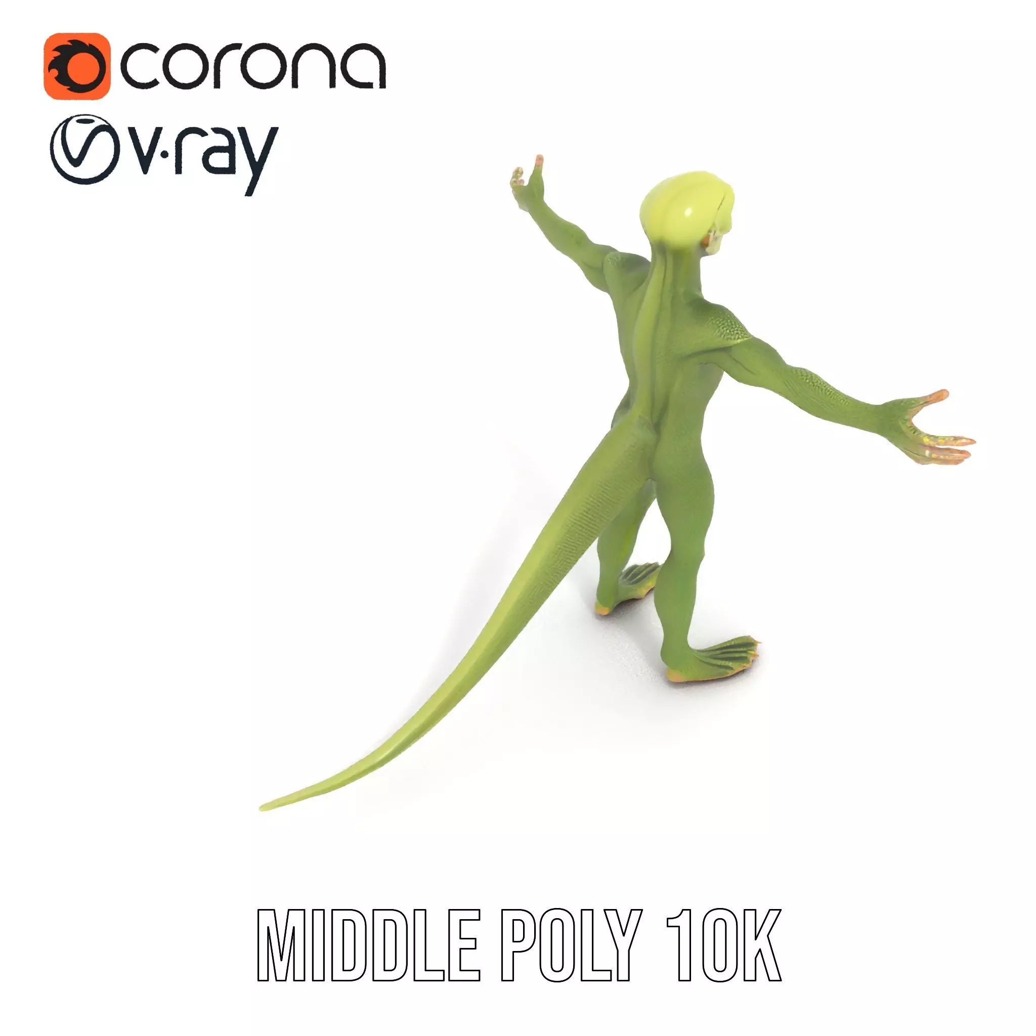 Lizard Humanoid Alien Model Pack Low-poly 3D model_18