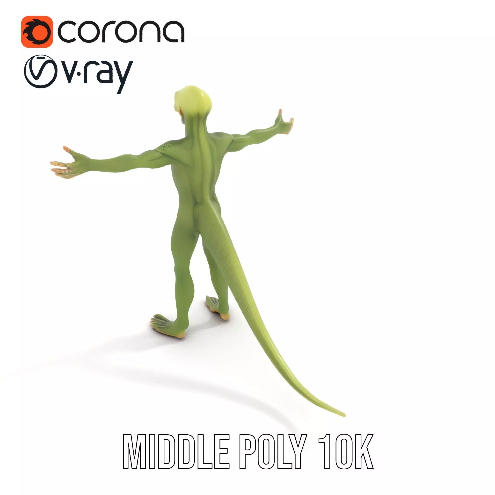 Lizard Humanoid Alien Model Pack Low-poly 3D model_5