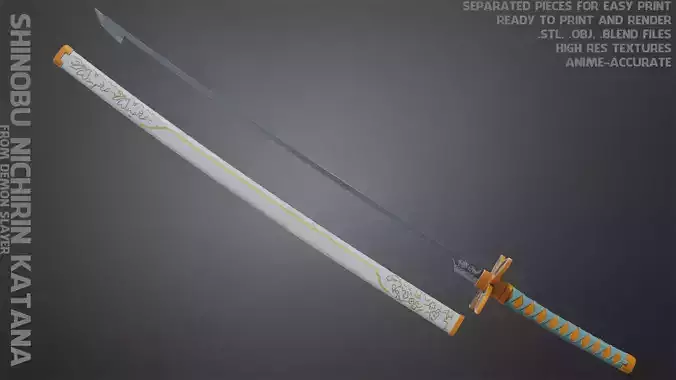 Demon Slayer Shinobu Kocho Nichirin Katana for Cosplay 3D print model