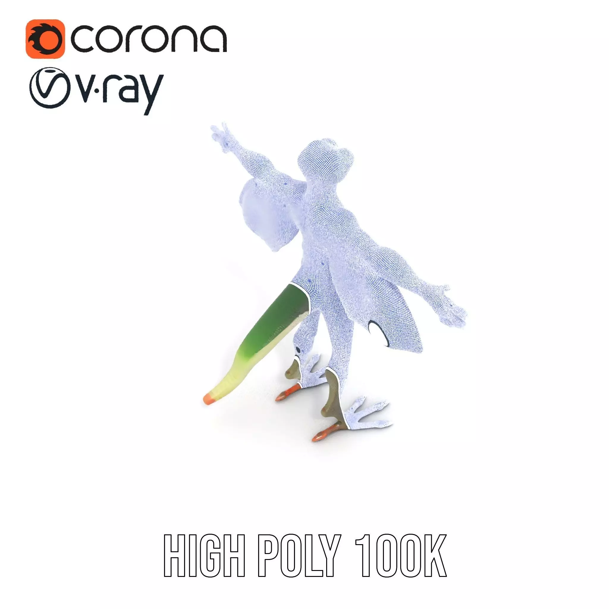 Flying Reptile Creature Model Pack with Dynamic Wings Low-poly 3D model_34