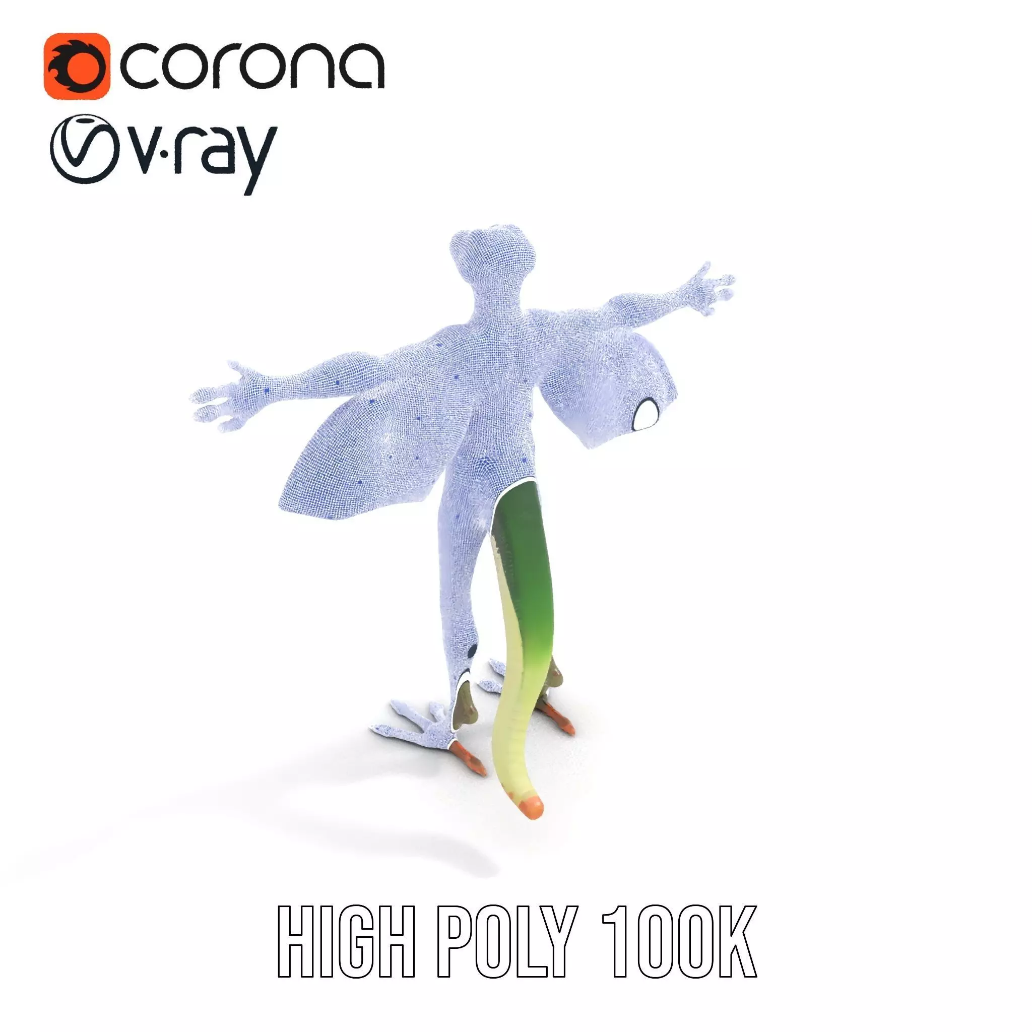 Flying Reptile Creature Model Pack with Dynamic Wings Low-poly 3D model_32