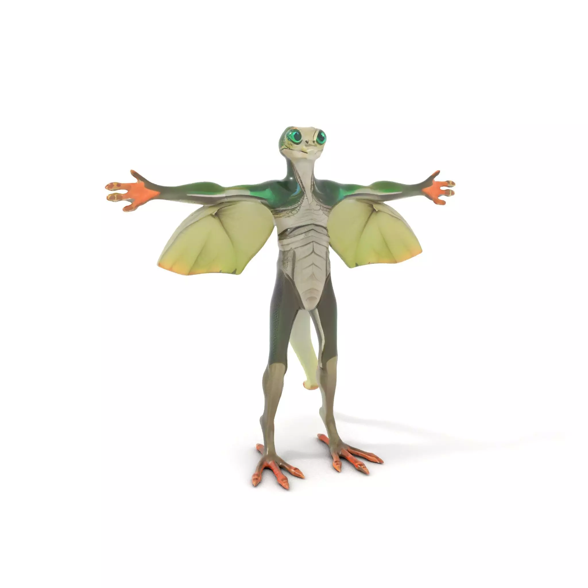 Flying Reptile Creature Model Pack with Dynamic Wings Low-poly 3D model_0